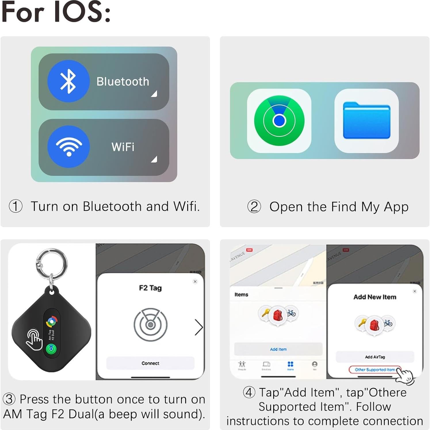 Rastreador Bluetooth eMjollRay para iOS y Android, IP67