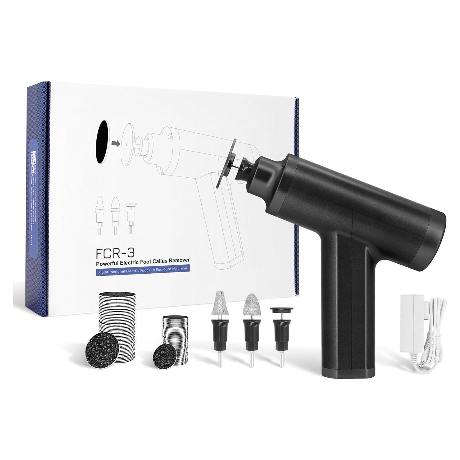 Removedor de Callos Eléctrico FCR-3 Negro 4500rpm 10 Velocidades