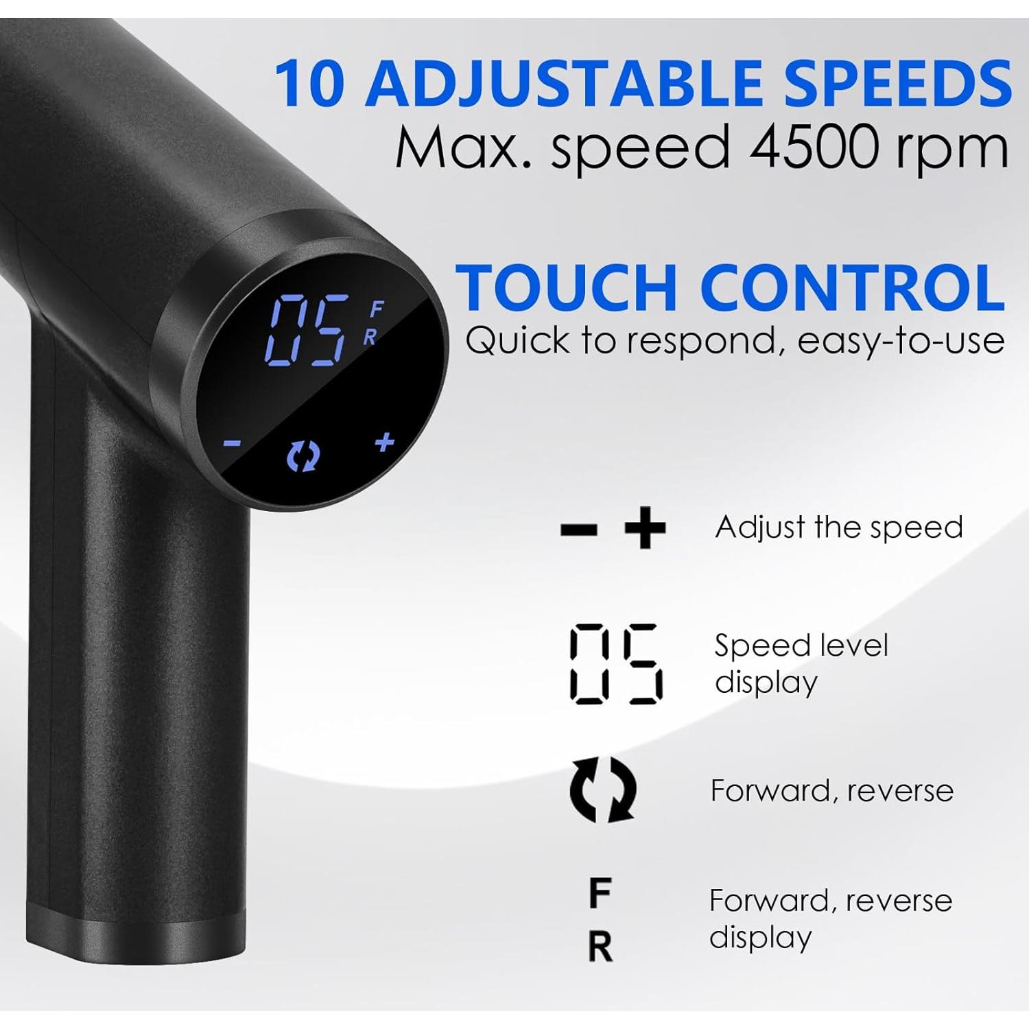 Removedor de Callos Eléctrico FCR-3 Negro 4500rpm 10 Velocidades