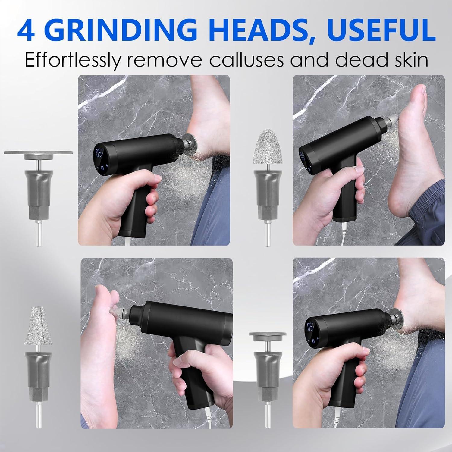 Removedor de Callos Eléctrico FCR-3 Negro 4500rpm 10 Velocidades