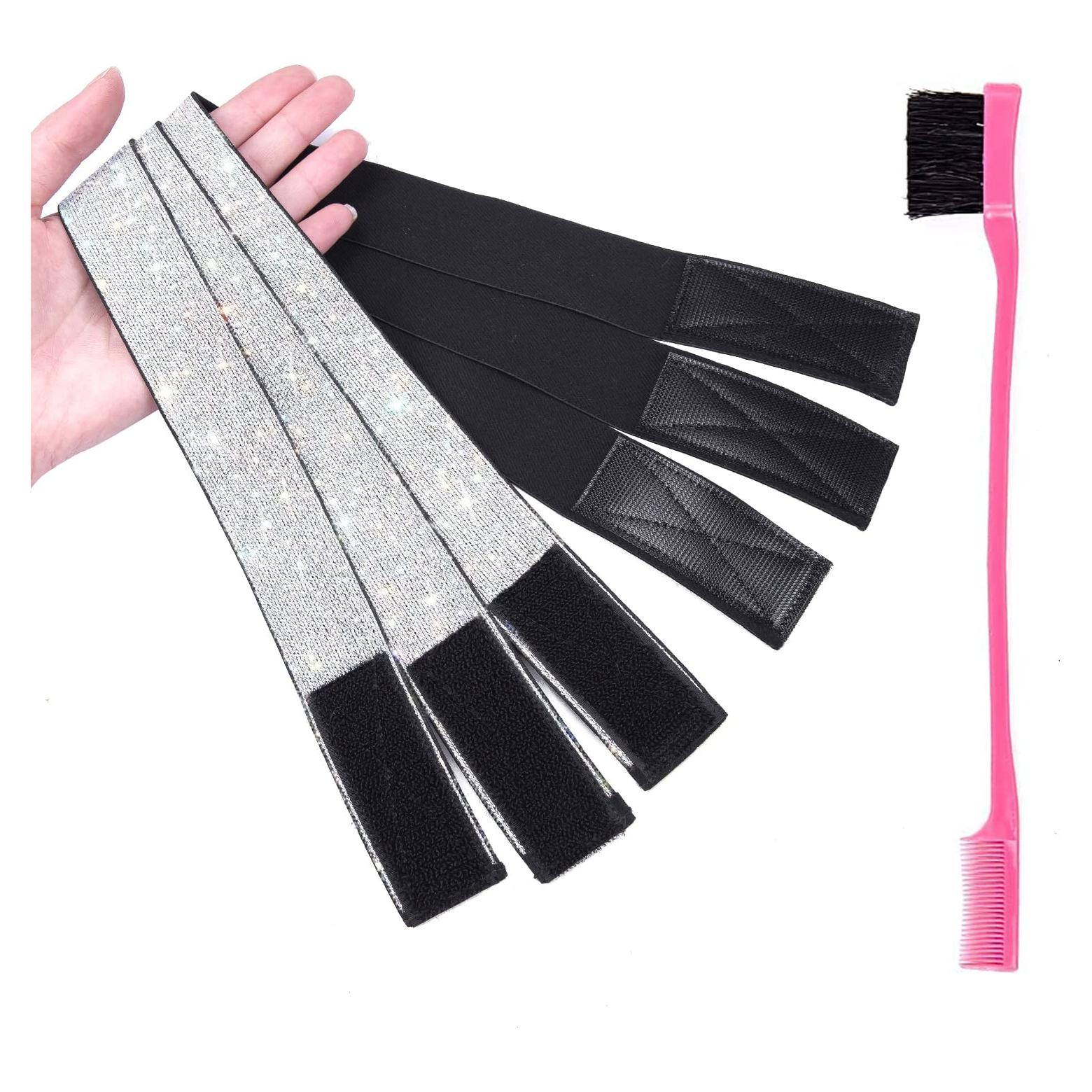 Bandas Elásticas para Peluca AliLeader 4Pcs Plateado 3.5x60cm