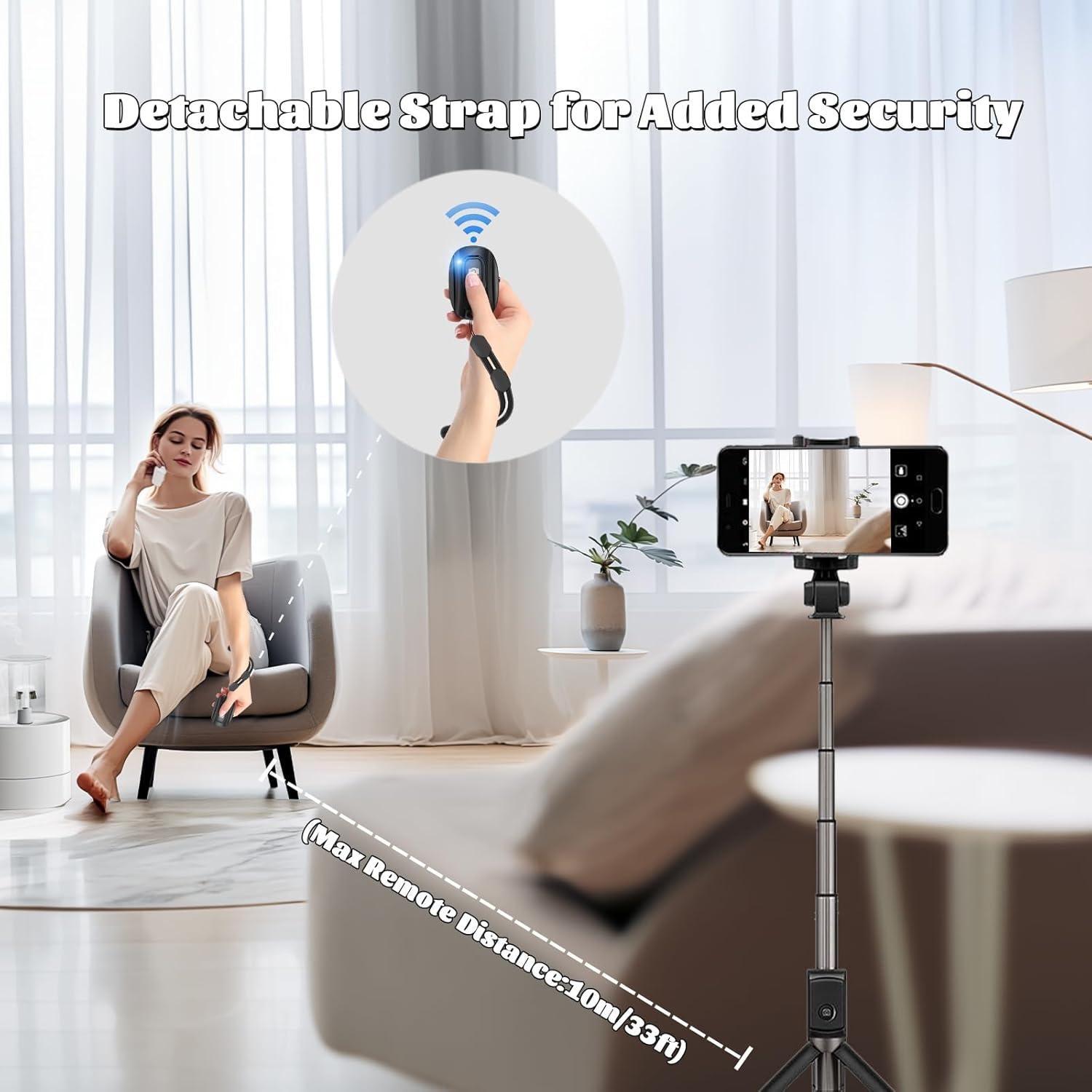 Disparador Remoto de Cámara Bluetooth VYVIYON Recargable 2 Pcs