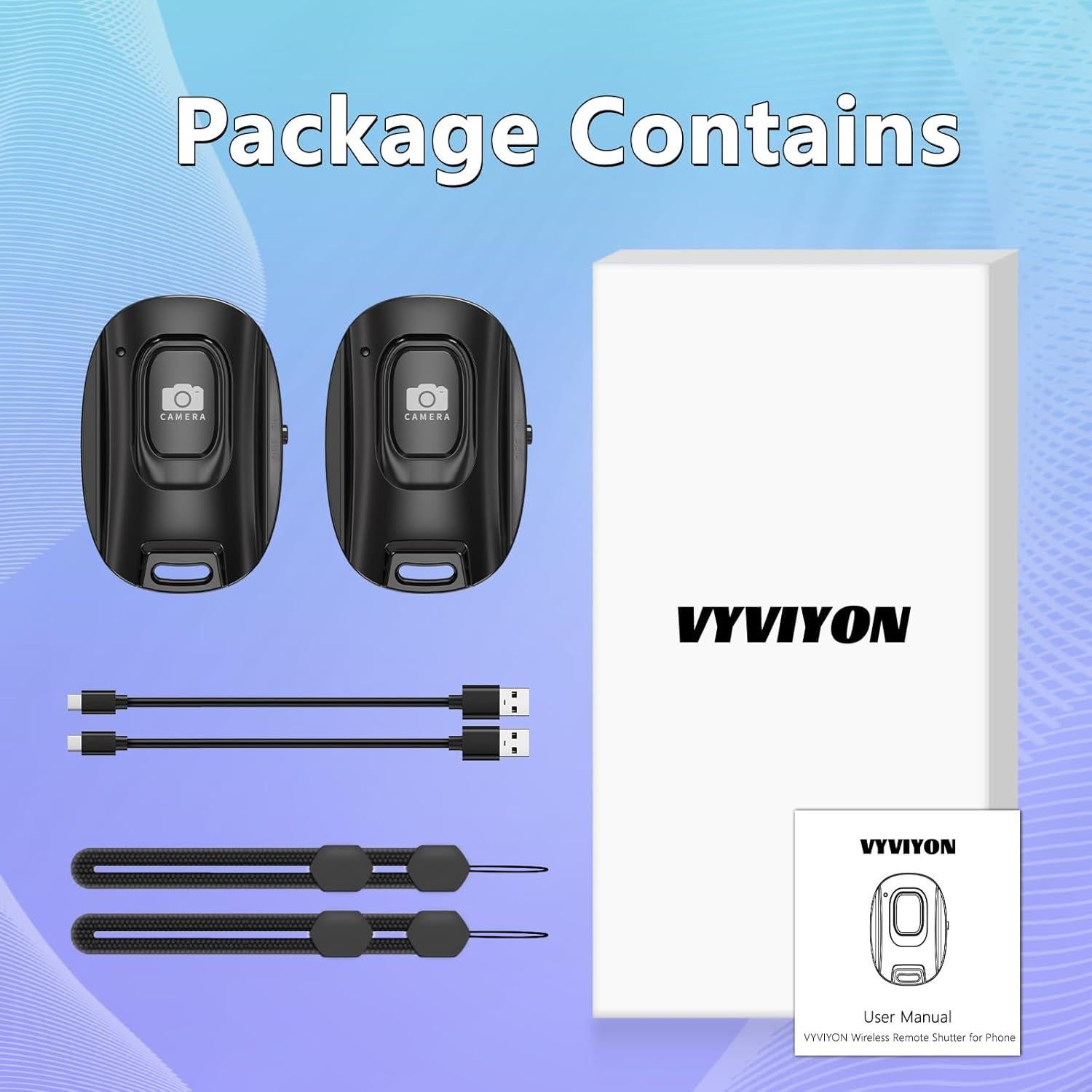Disparador Remoto de Cámara Bluetooth VYVIYON Recargable 2 Pcs