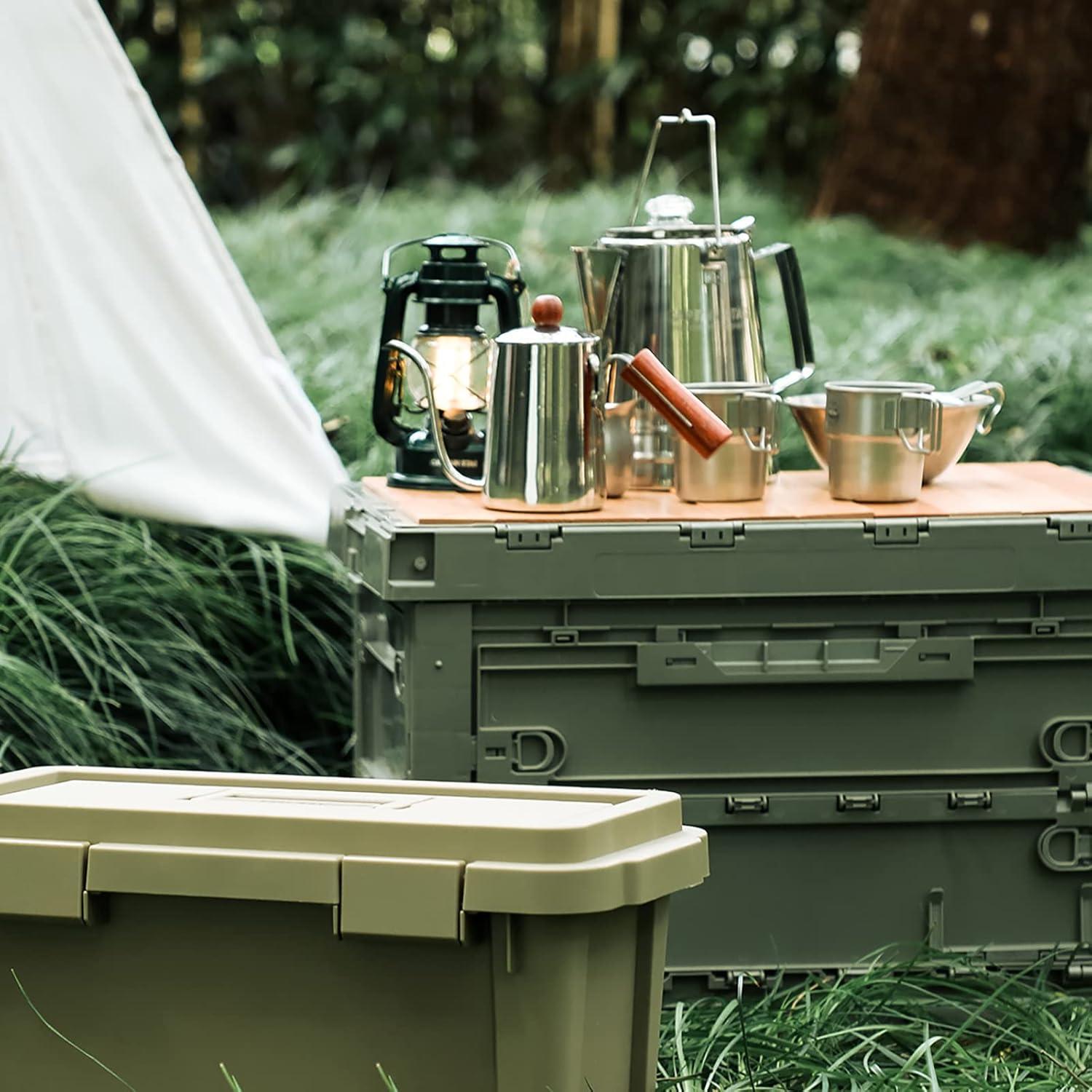 Caja de Almacenamiento Plegable SHIMOYAMA 75L Verde Celadón