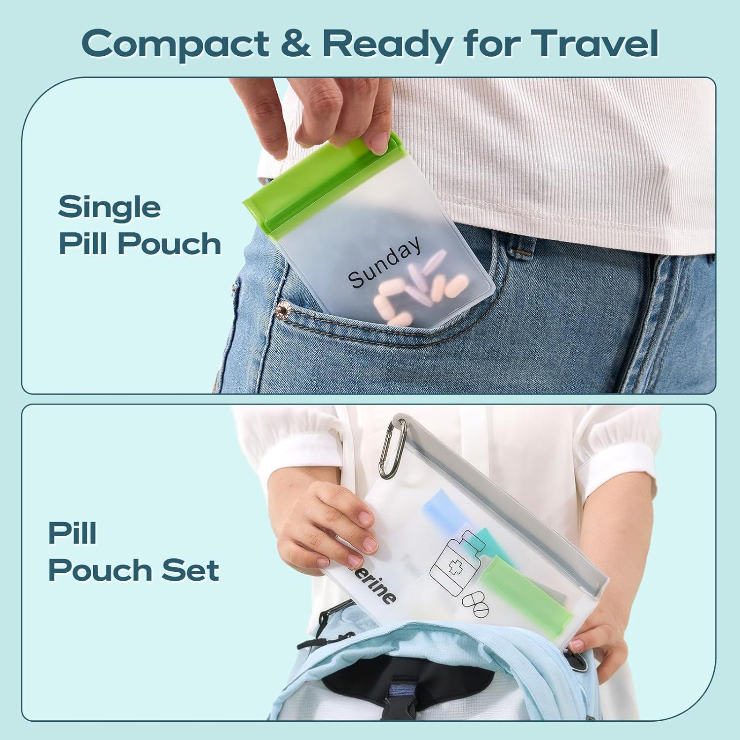 Organizador de Pastillas Lerine 7 Bolsas Reutilizables Multicolor