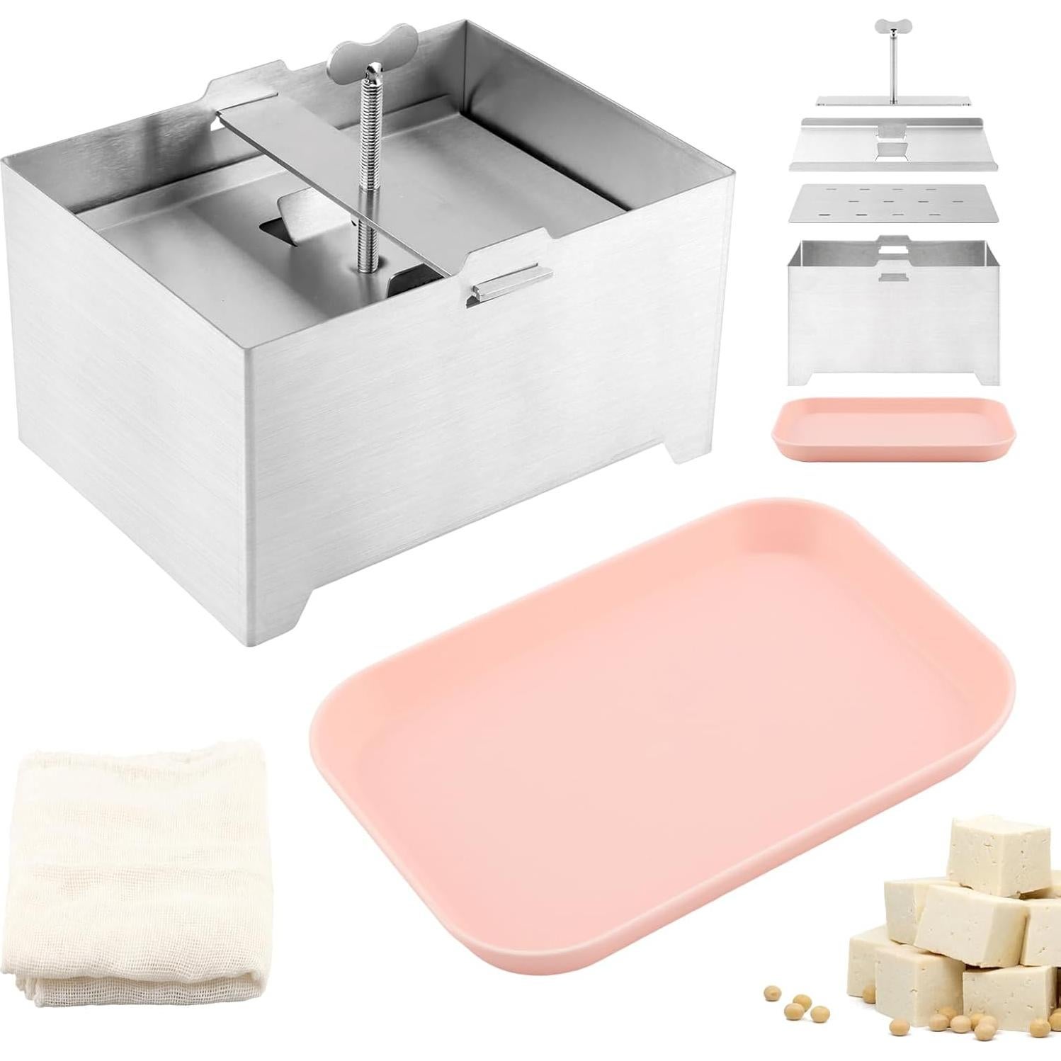 Prensa de Tofu Acero Inoxidable XuYelora 16x12x9cm