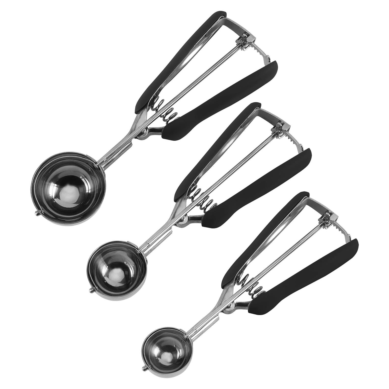 Juego de cucharas para galletas Social Chef - 3 piezas negro