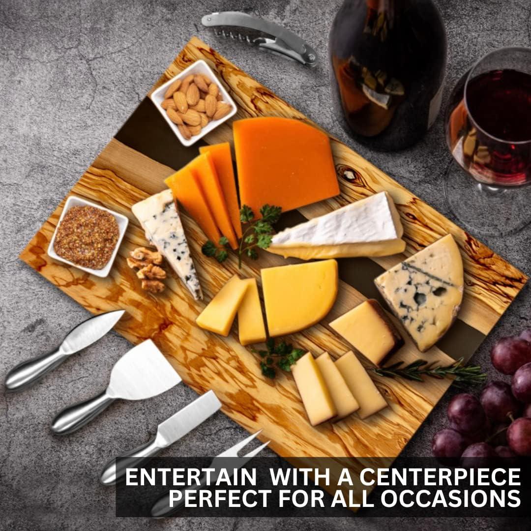 Juego de Tabla de Queso y Charcutería Parkway Home - Madera de Olivo 40x30cm