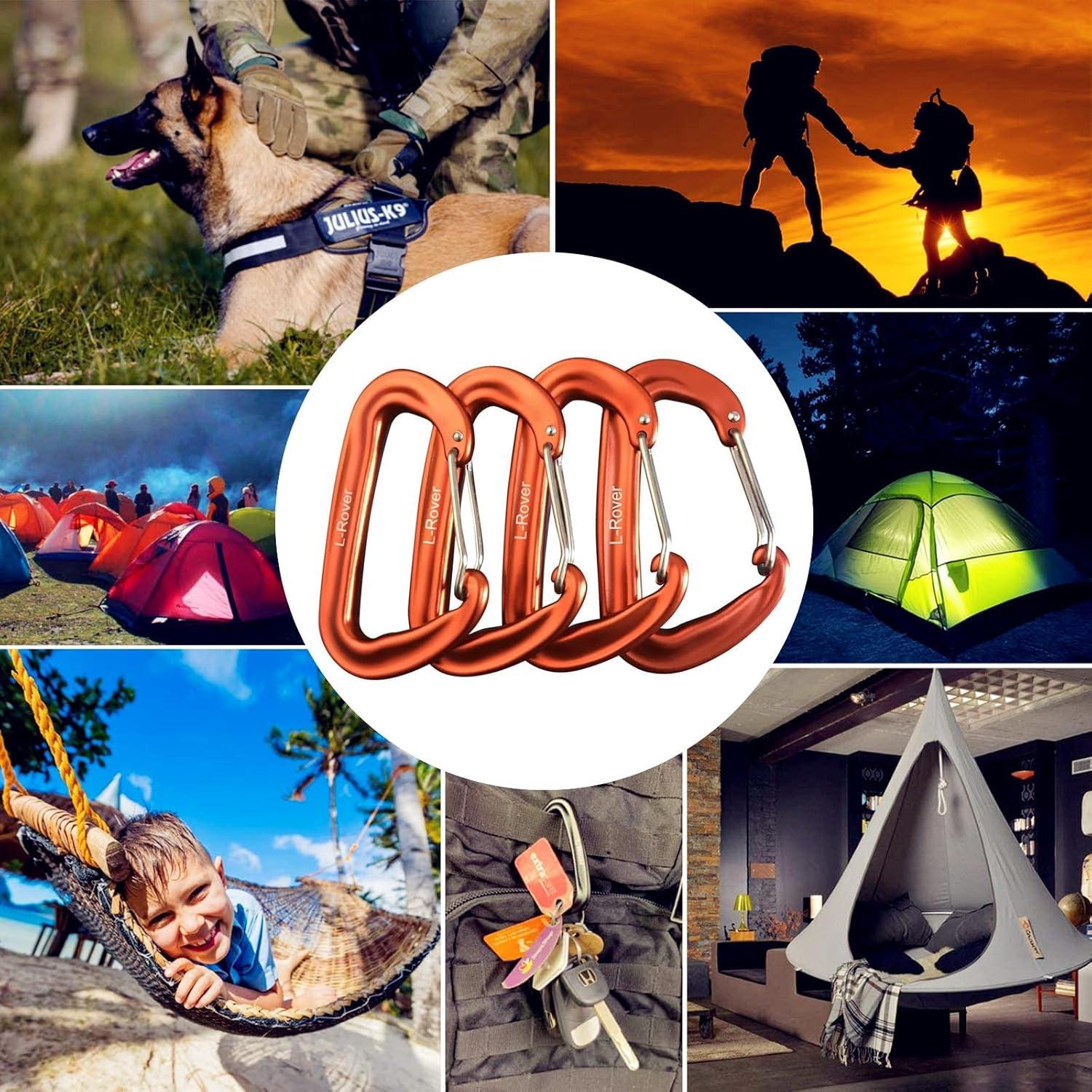 Carabineros L-Rover 12KN Aluminio 4PCS para Camping