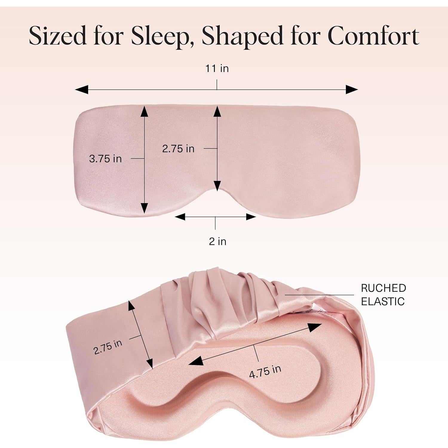 Kitsch Contour Pillow Eye Mask – Softer Than Silk Eye Mask for Sleeping, Blindfold Sleep Masks for Women & Men, No Eye Pressure, Lightweight, Eye Care, Travel Essentials - Blush