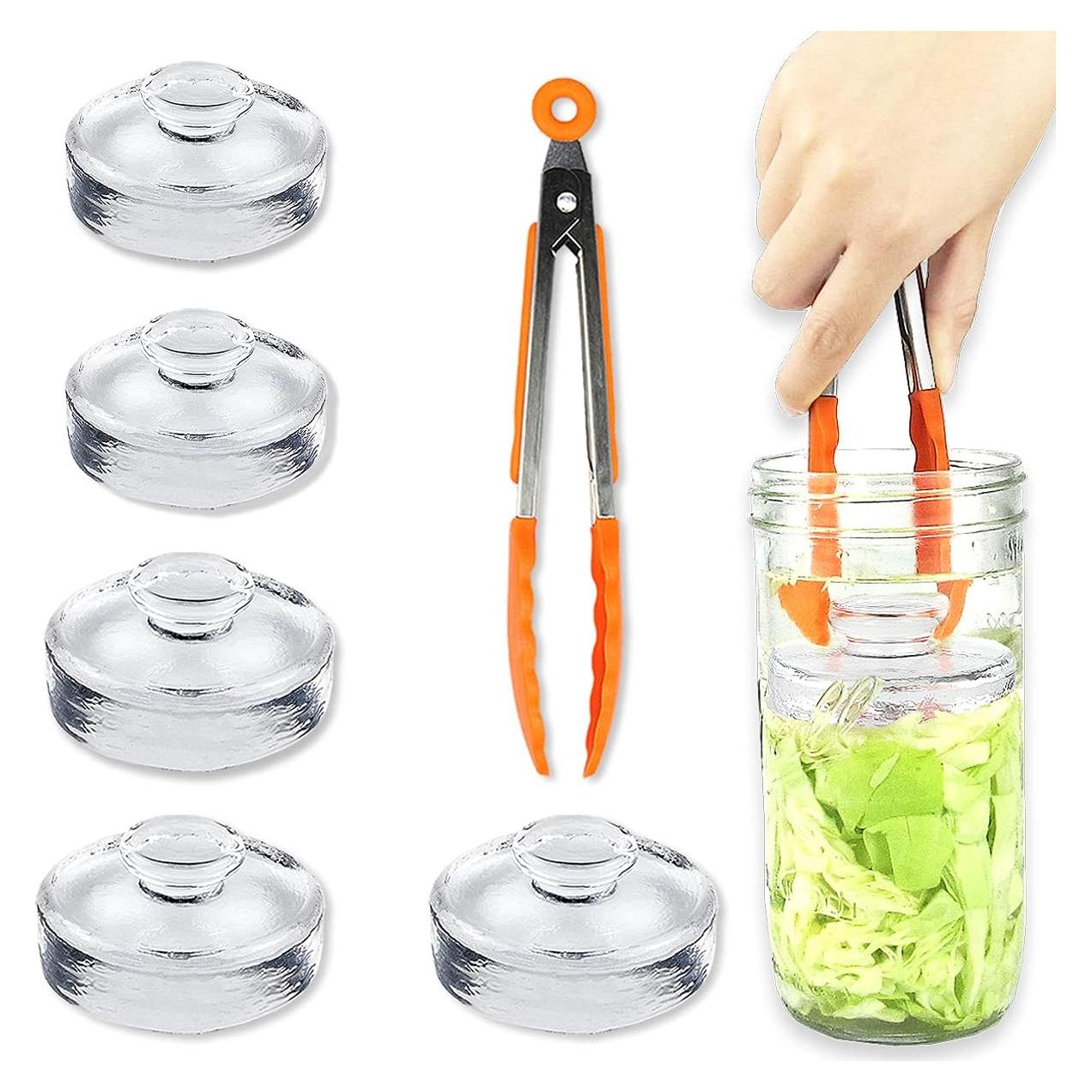 Artcome 5 Pesas de Vidrio para Fermentación Tarros Mason 180-200g