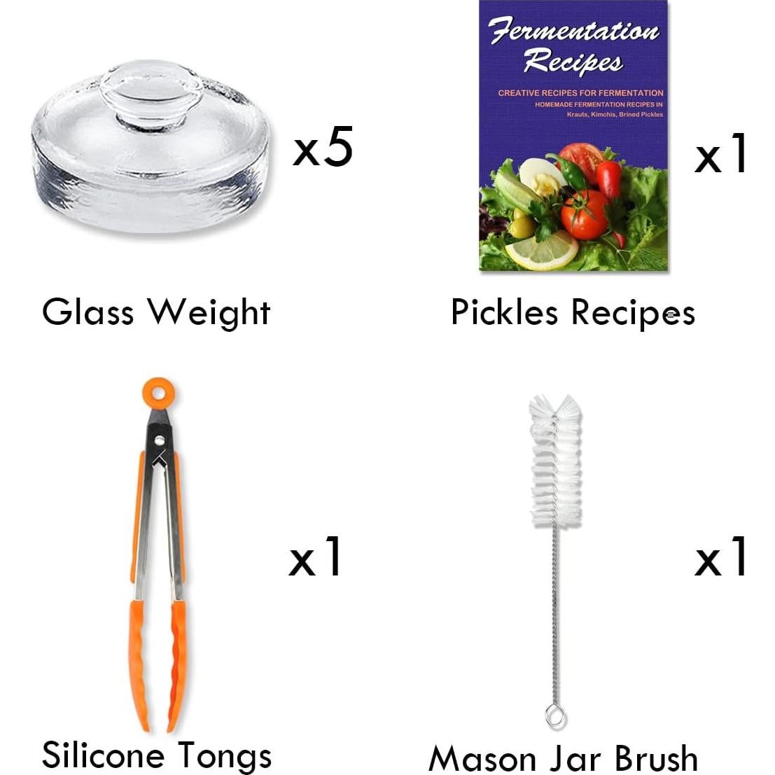 Artcome 5 Pesas de Vidrio para Fermentación Tarros Mason 180-200g