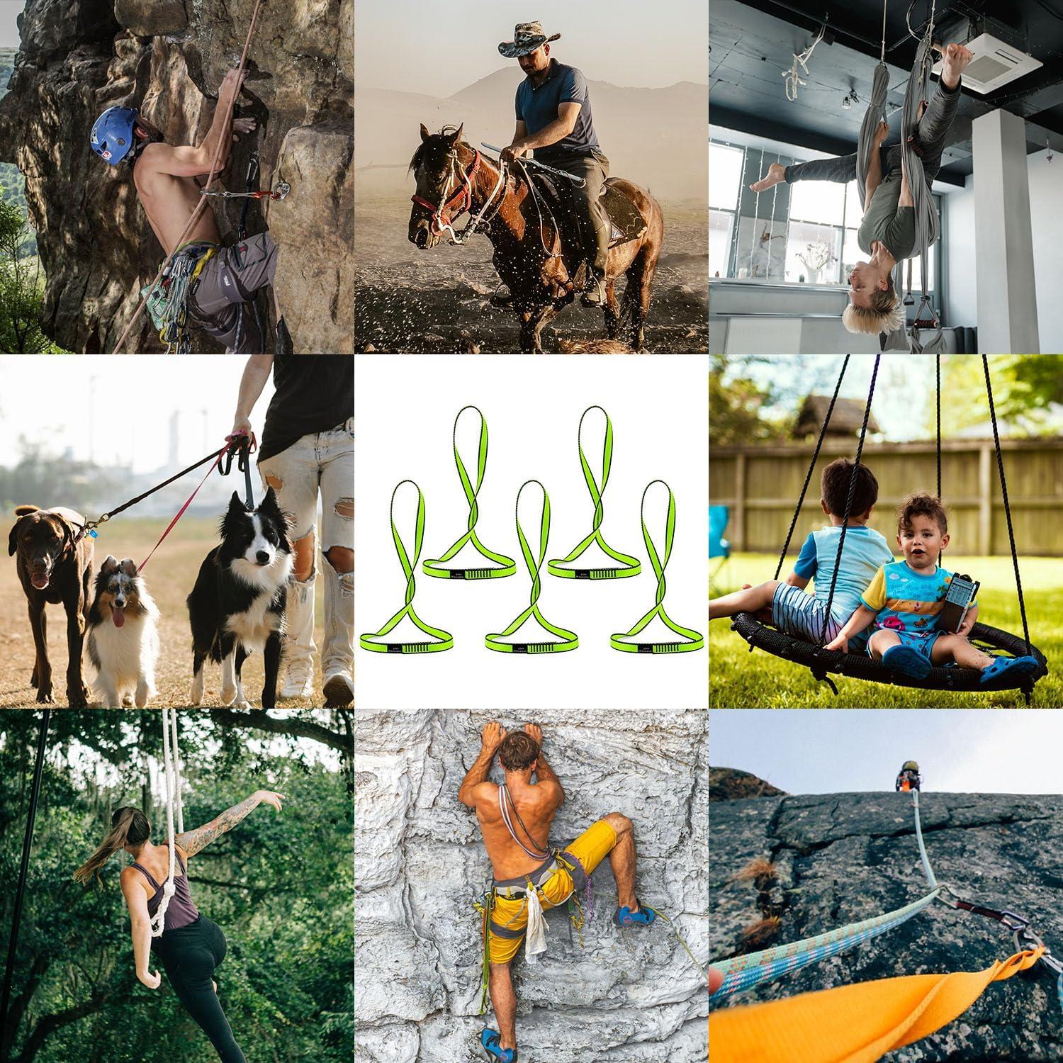 Cinta de Escalada AINIKEY 18mm 23KN Nylon Verde 60cm