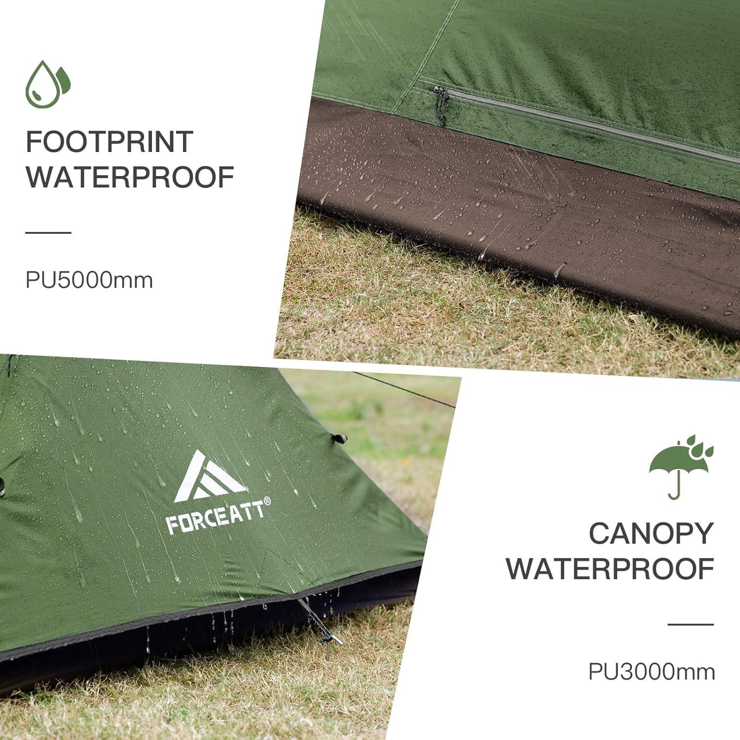 Carpa de Camping Forceatt 2 Personas Impermeable Ultraligera