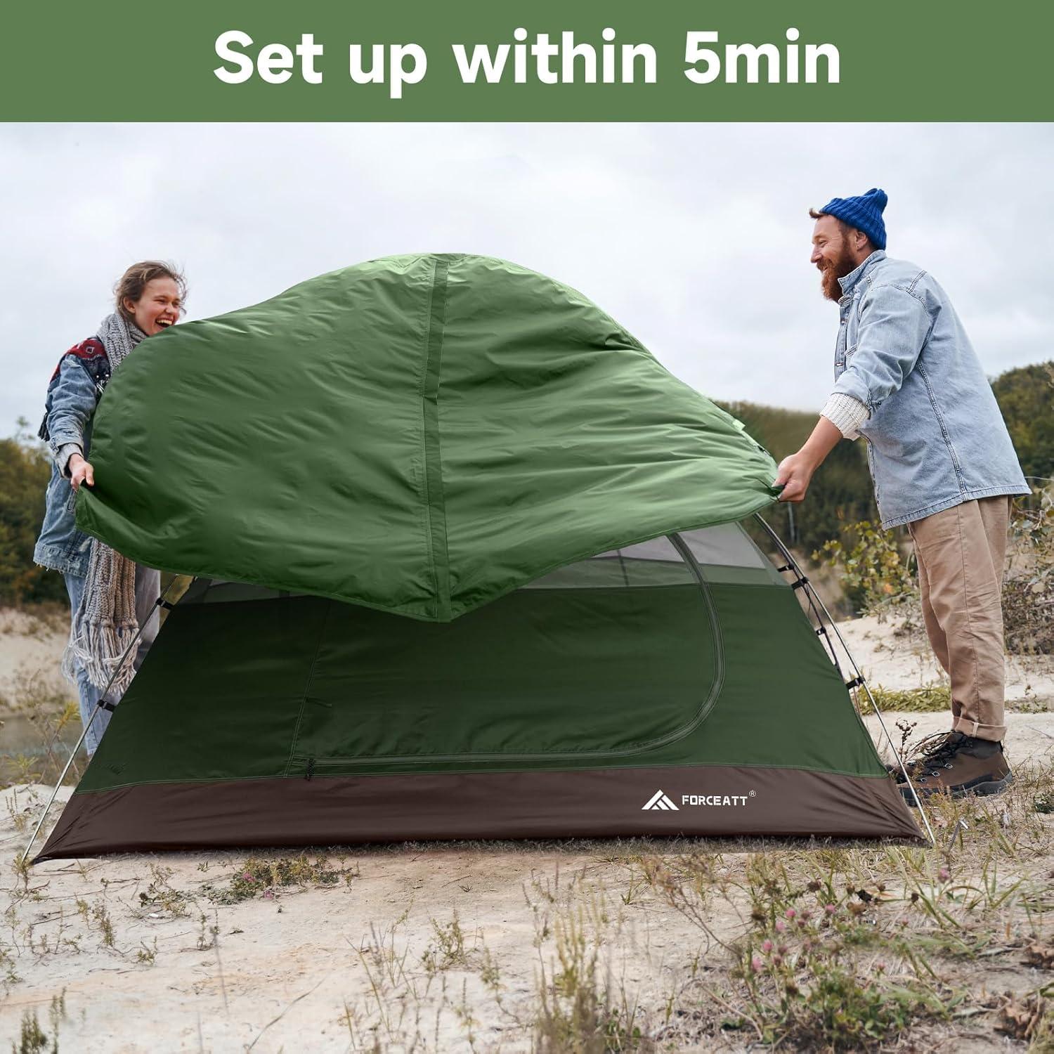 Carpa de Camping Forceatt 2 Personas Impermeable Ultraligera