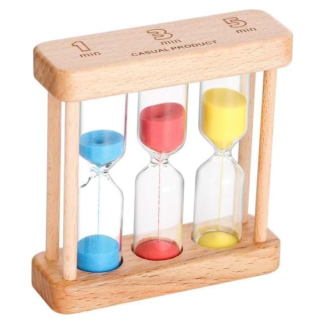 Reloj de Arena YLTIMER 1-3-5 Minutos Madera Colorido