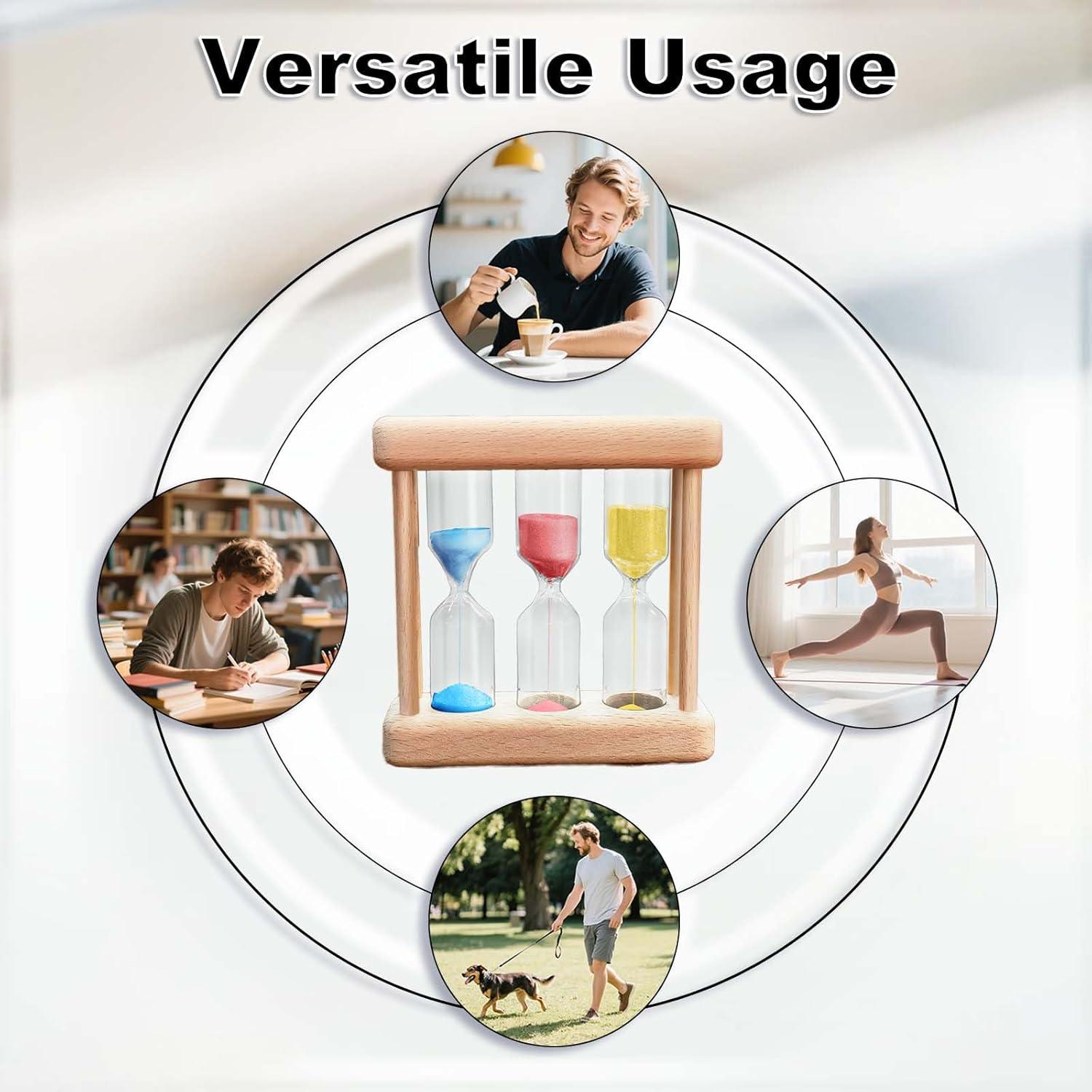 Reloj de Arena YLTIMER 1-3-5 Minutos Madera Colorido