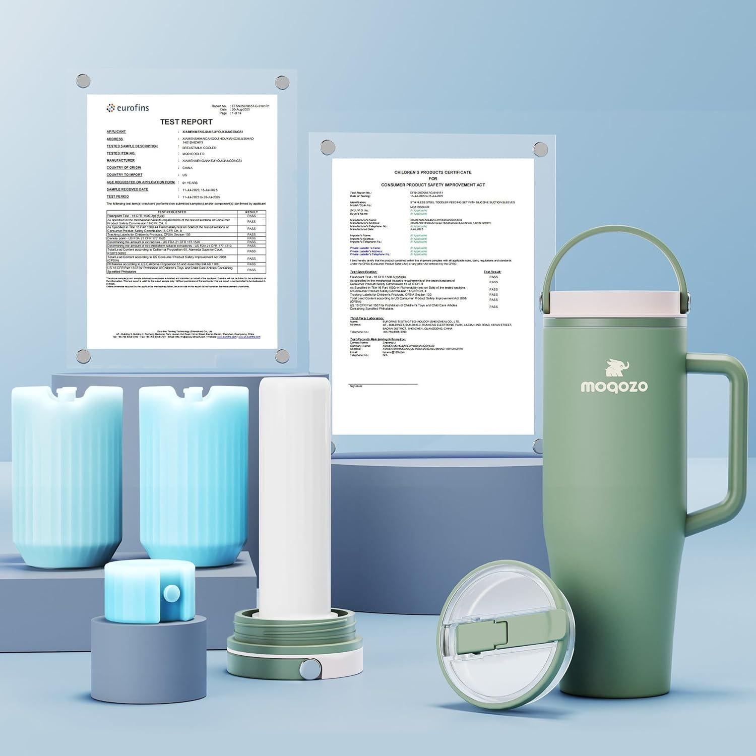 Enfriador de Leche Materna Portátil MOQOZO 26oz Verde