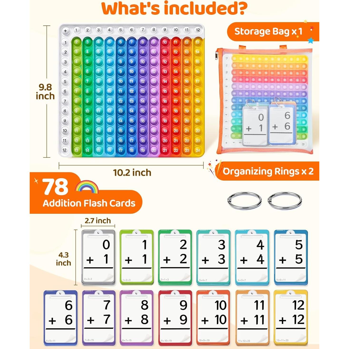 Tarjetas de Suma JoyCat 78 Piezas para Aprendizaje Matemático