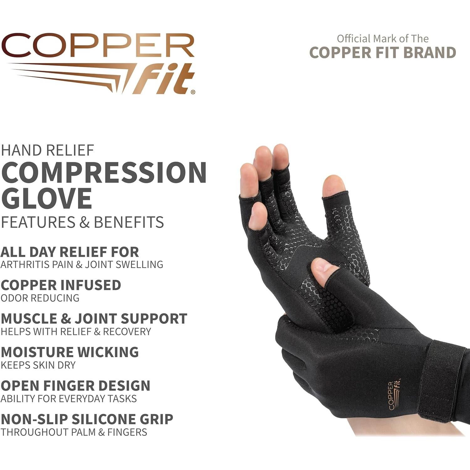 Guantes de Compresión Copper Fit Unisex con Tecnología Sure Grip