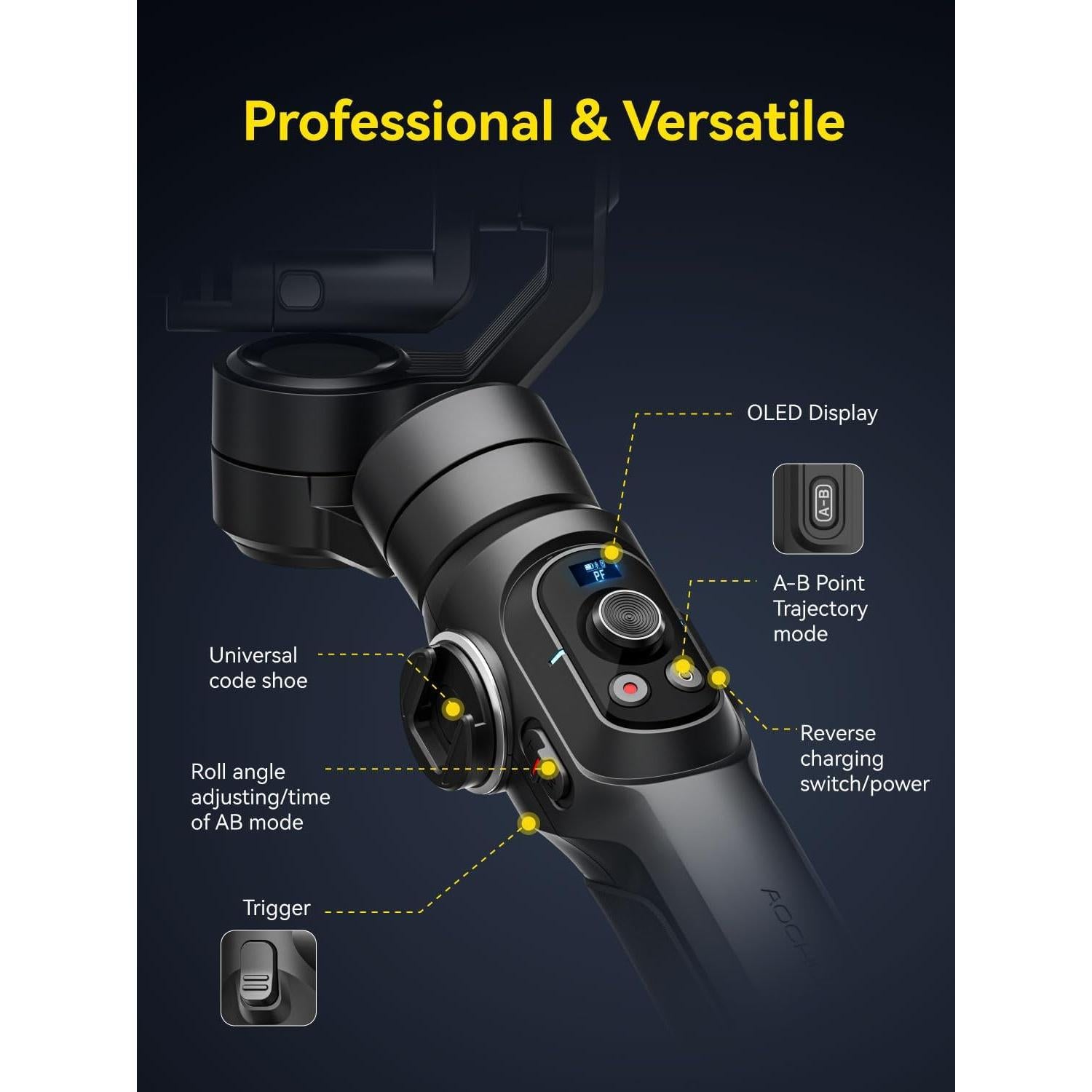 Gimbal Estabilizador AOCHUAN SG1 para GoPro Hero 12/11