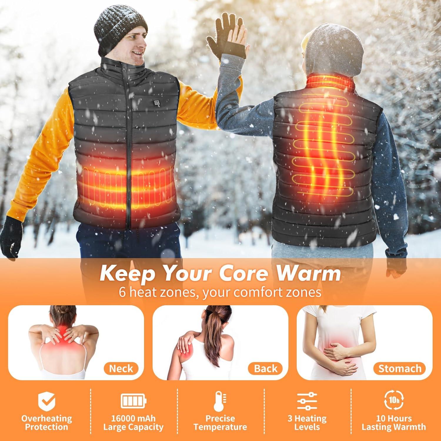 Chaleco Calefactable Bellaciao 5V USB Unisex Negro Grande