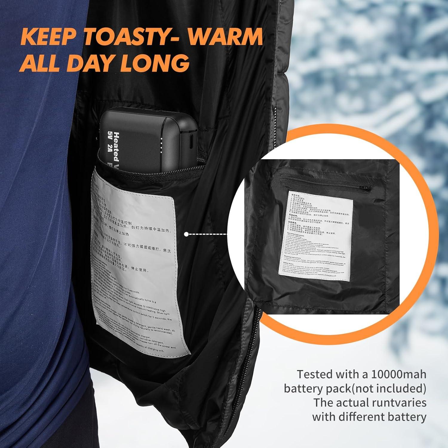 Chaleco Calefactable Bellaciao 5V USB Unisex Negro Grande