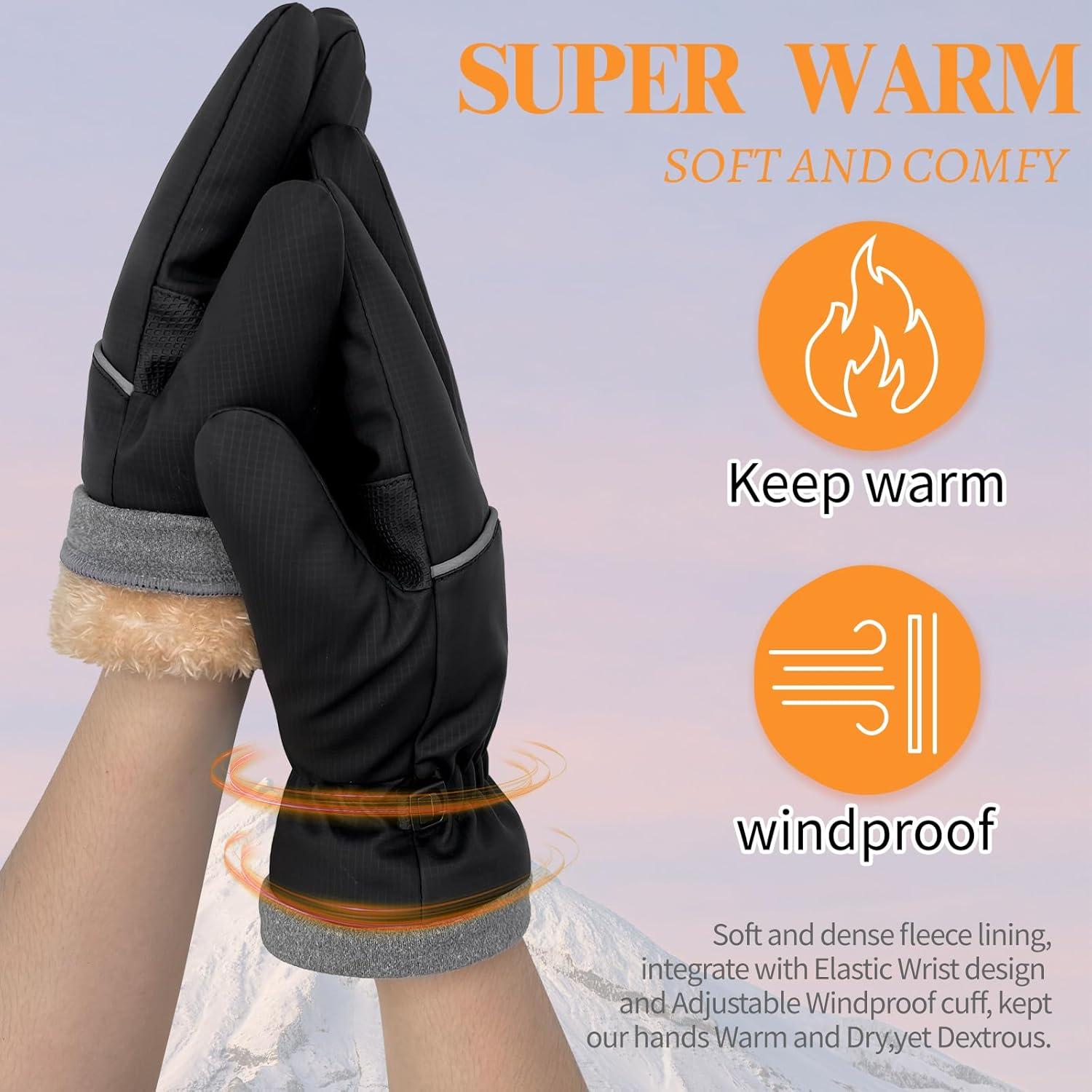Guantes de Invierno Woogwin Térmicos Impermeables para Hombres y Mujeres