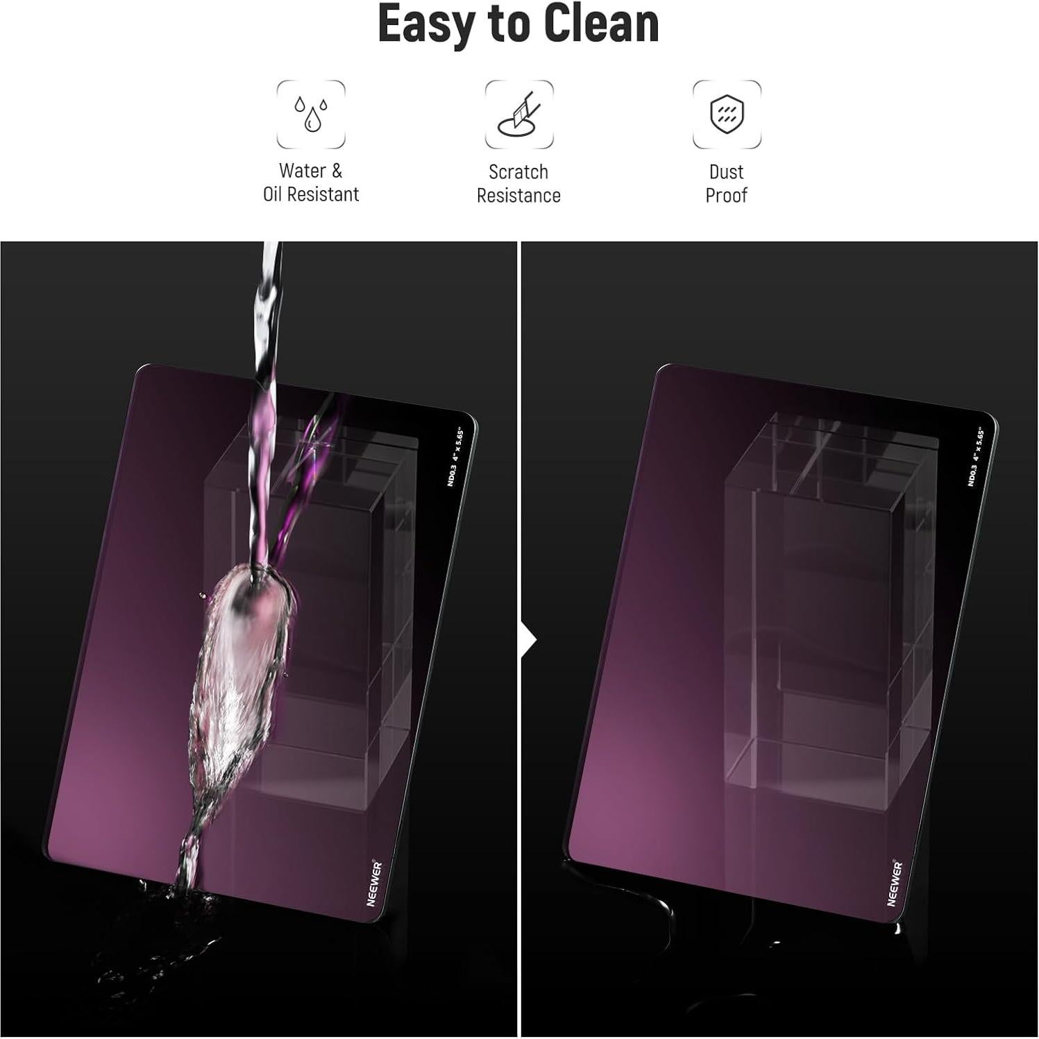 Filtro ND Cuadrado NEEWER ND0.3 10.16x14.29cm Doble Cara