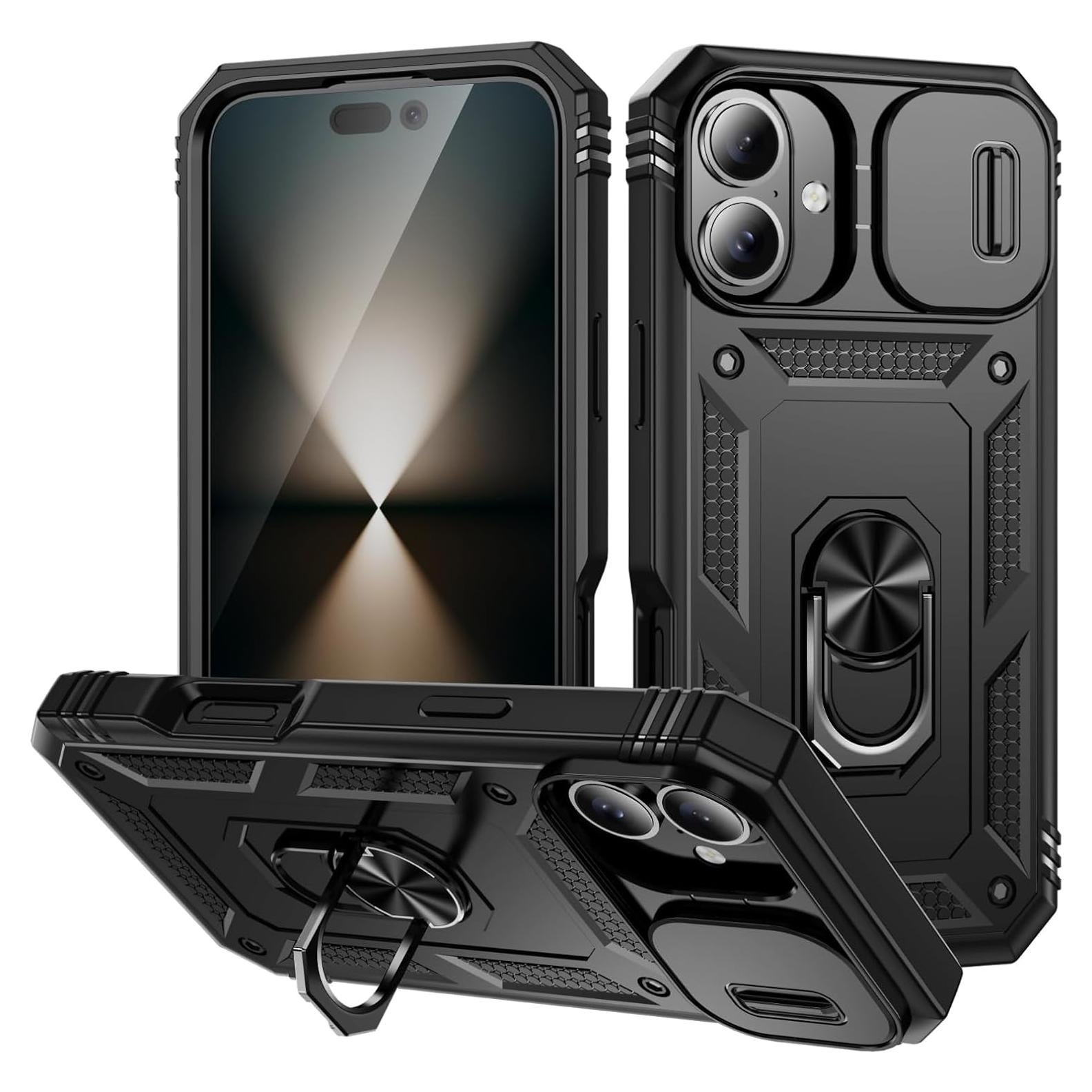 Funda para iPhone 16 Pro Max WMYUHAN con protección militar - Negro