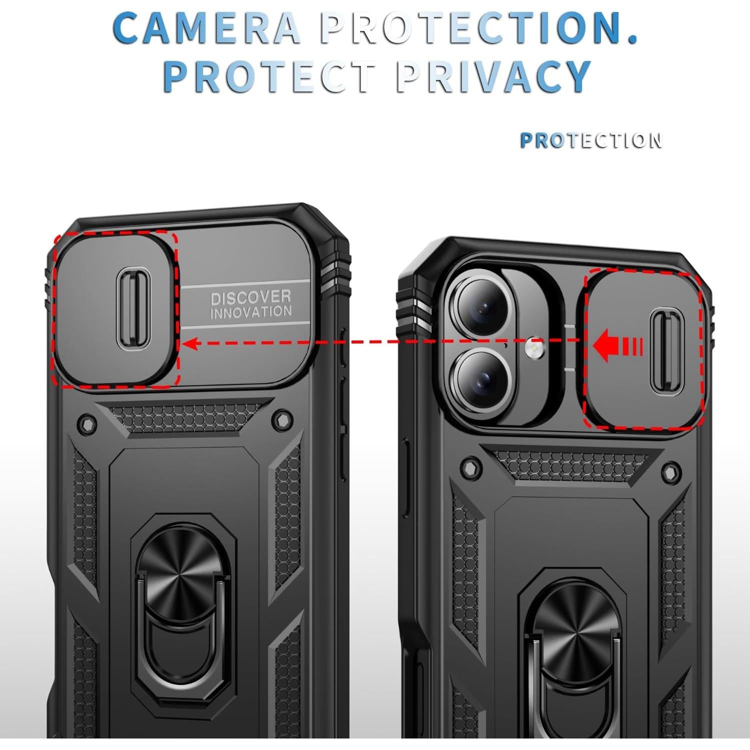 Funda para iPhone 16 Pro Max WMYUHAN con protección militar - Negro