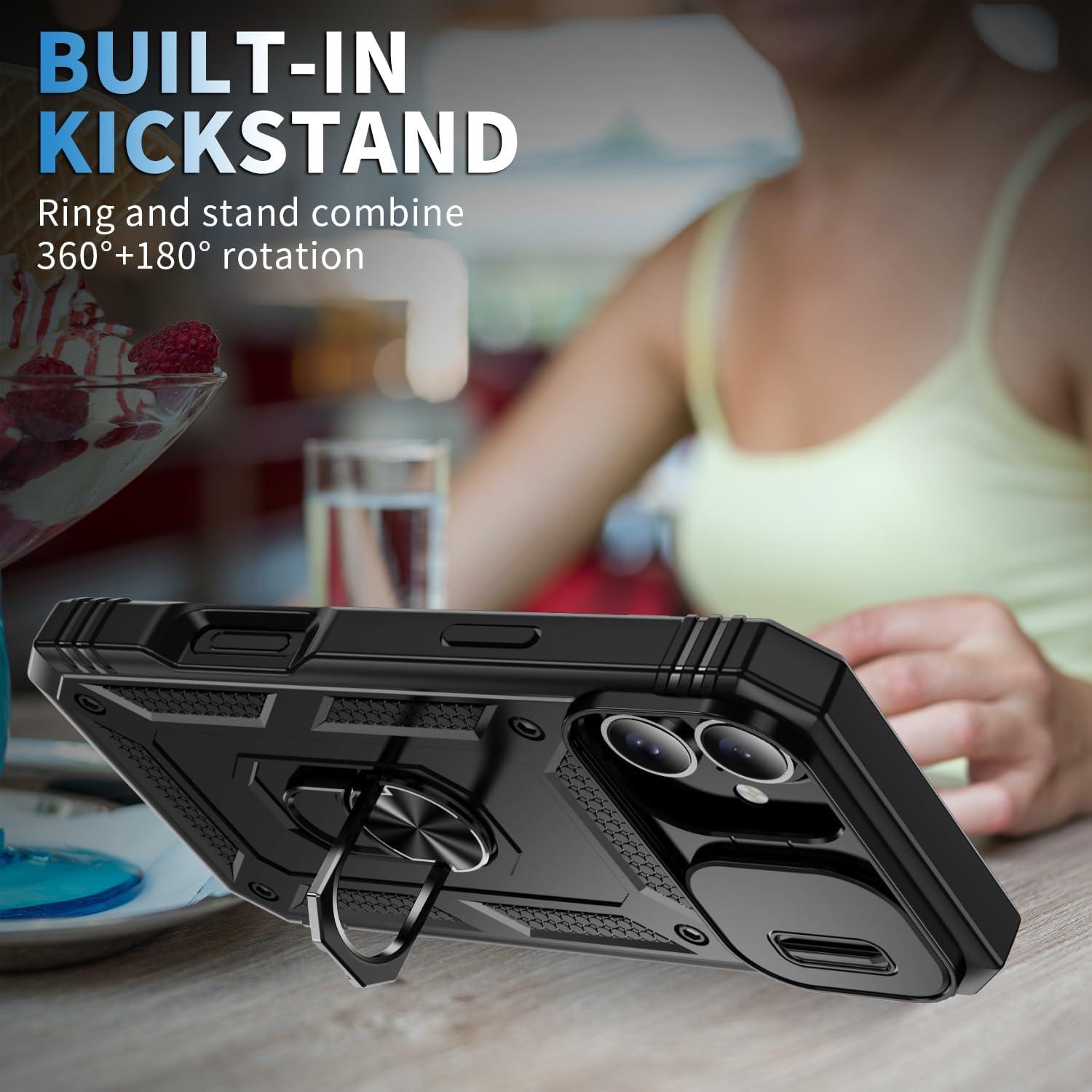 Funda para iPhone 16 Pro Max WMYUHAN con protección militar - Negro