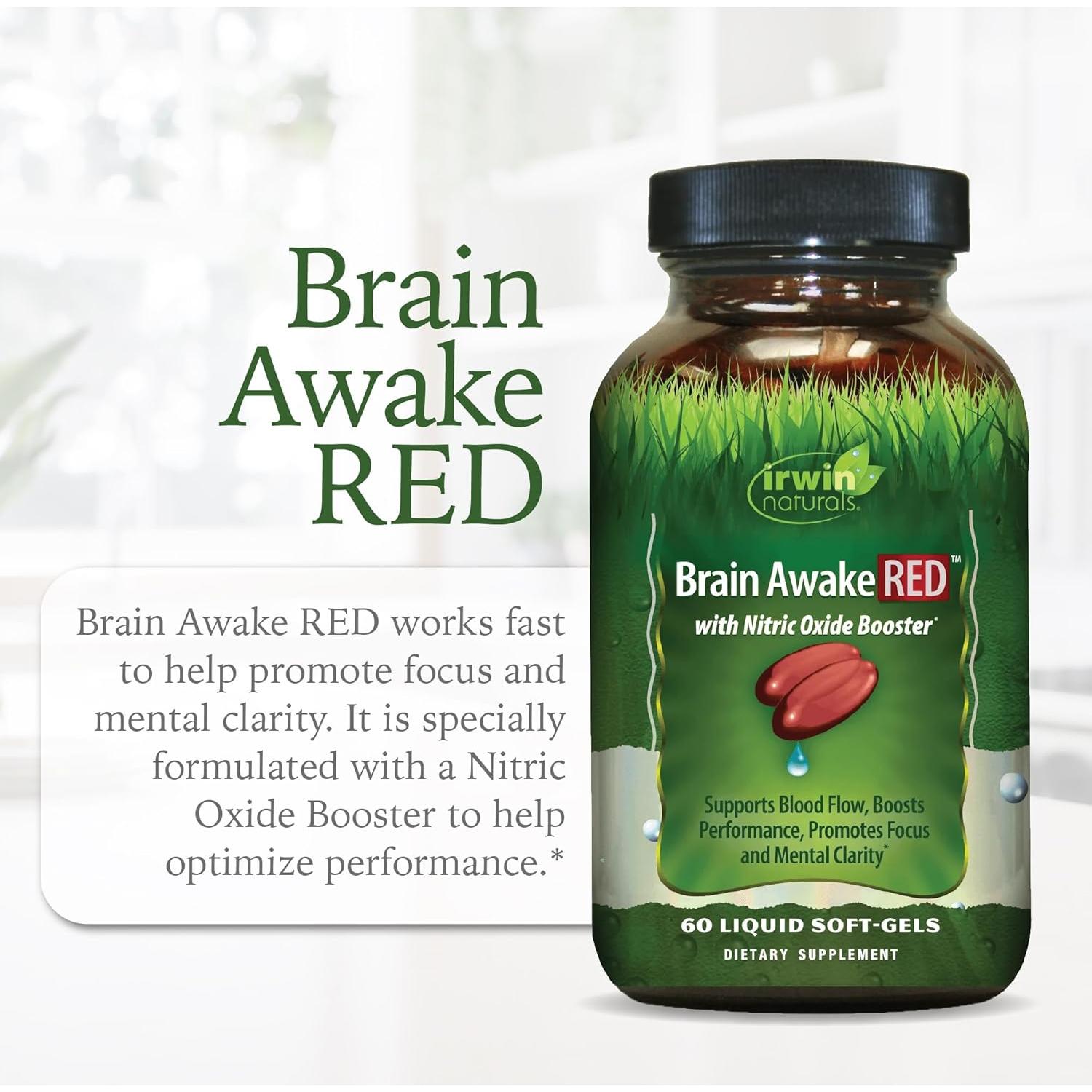 Irwin Naturals Brain Awake - 60 geles líquidos - Potenciador cerebral