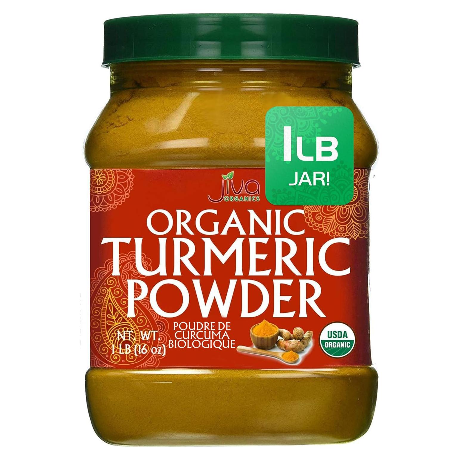 Polvo de Cúrcuma Orgánica Jiva Organics 450g - Alto Contenido de Curcumina