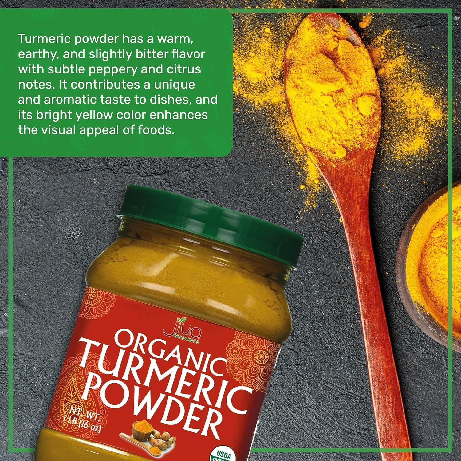Polvo de Cúrcuma Orgánica Jiva Organics 450g - Alto Contenido de Curcumina