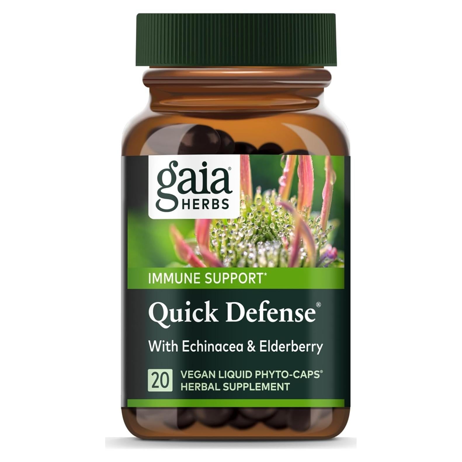 Suplemento Inmunológico Gaia Herbs Defensa Rápida - 20 Cápsulas Veganas