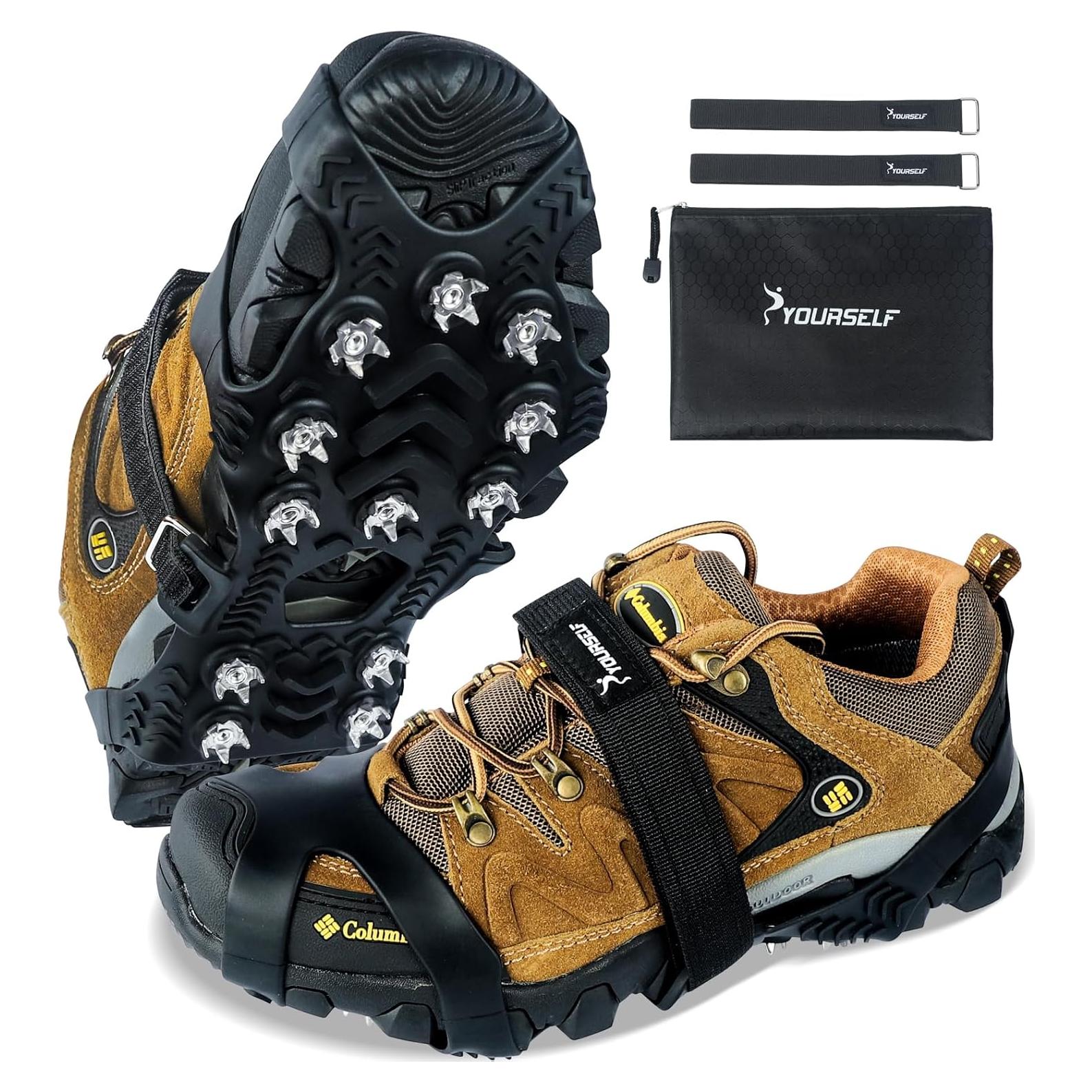 Crampones SYOURSELF Clavos de Hielo para Zapatos Unisex