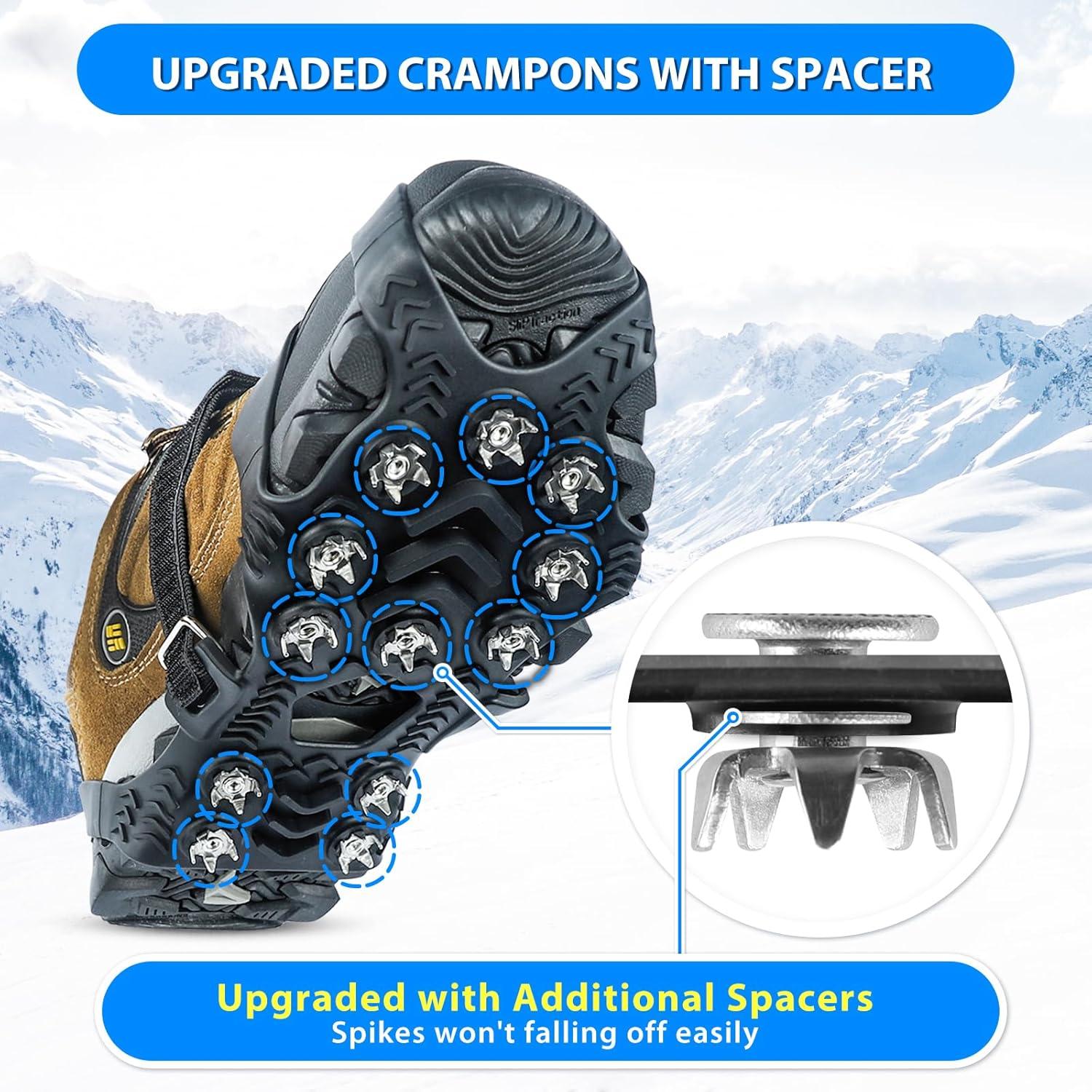 Crampones SYOURSELF Clavos de Hielo para Zapatos Unisex