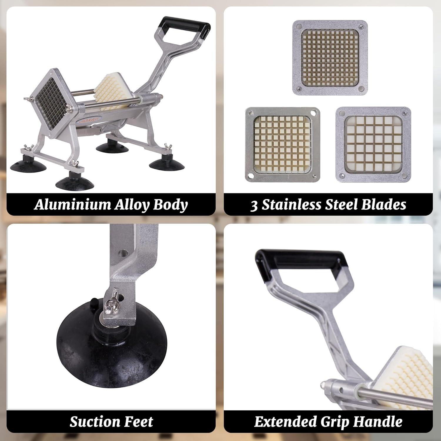 Cortador de Papas Fritas HAKKA HR-A656 Acero Inoxidable 3 Cuchillas