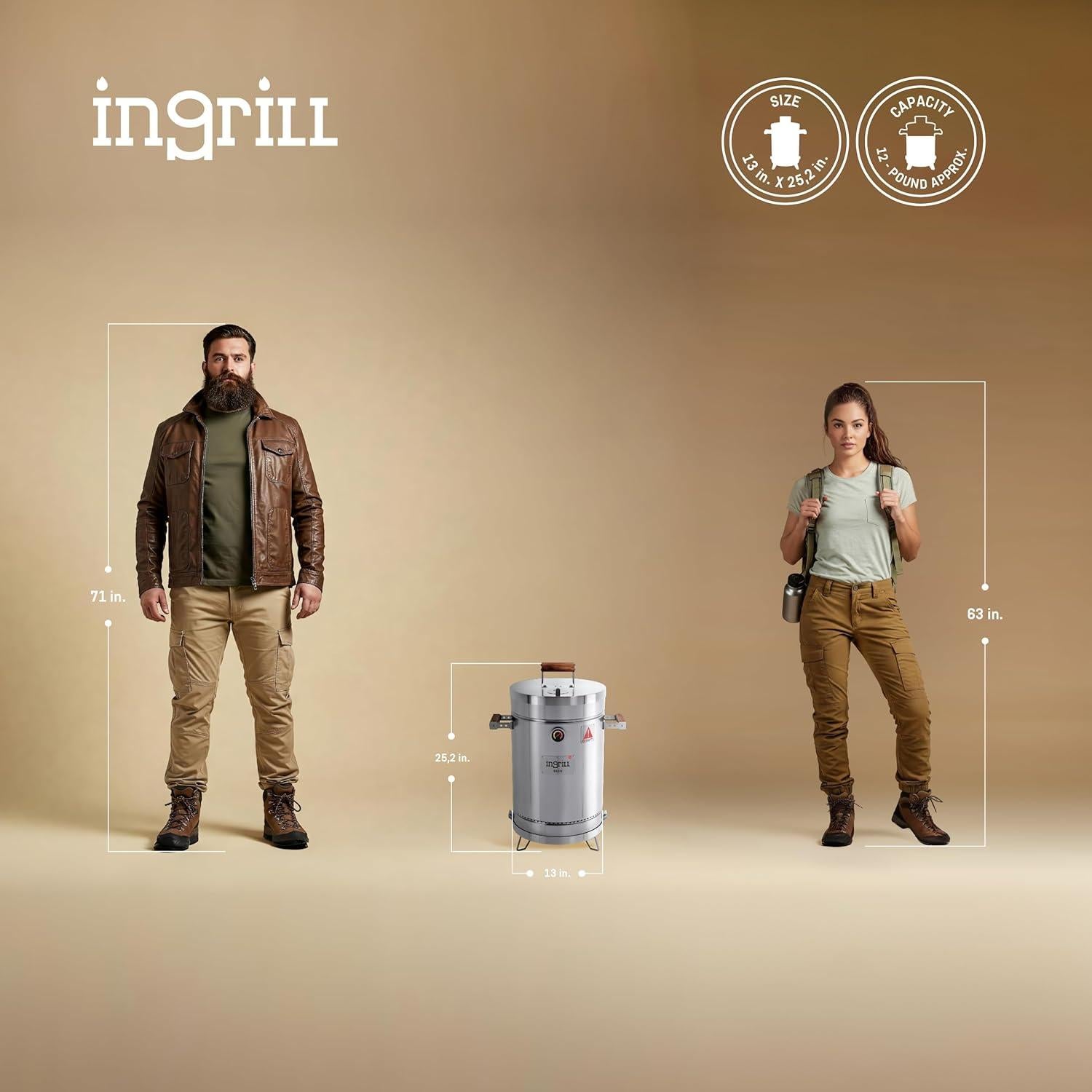 Parrilla Ahumadora Ingrill Basik 3 en 1 - Acero Inoxidable 11.34 kg