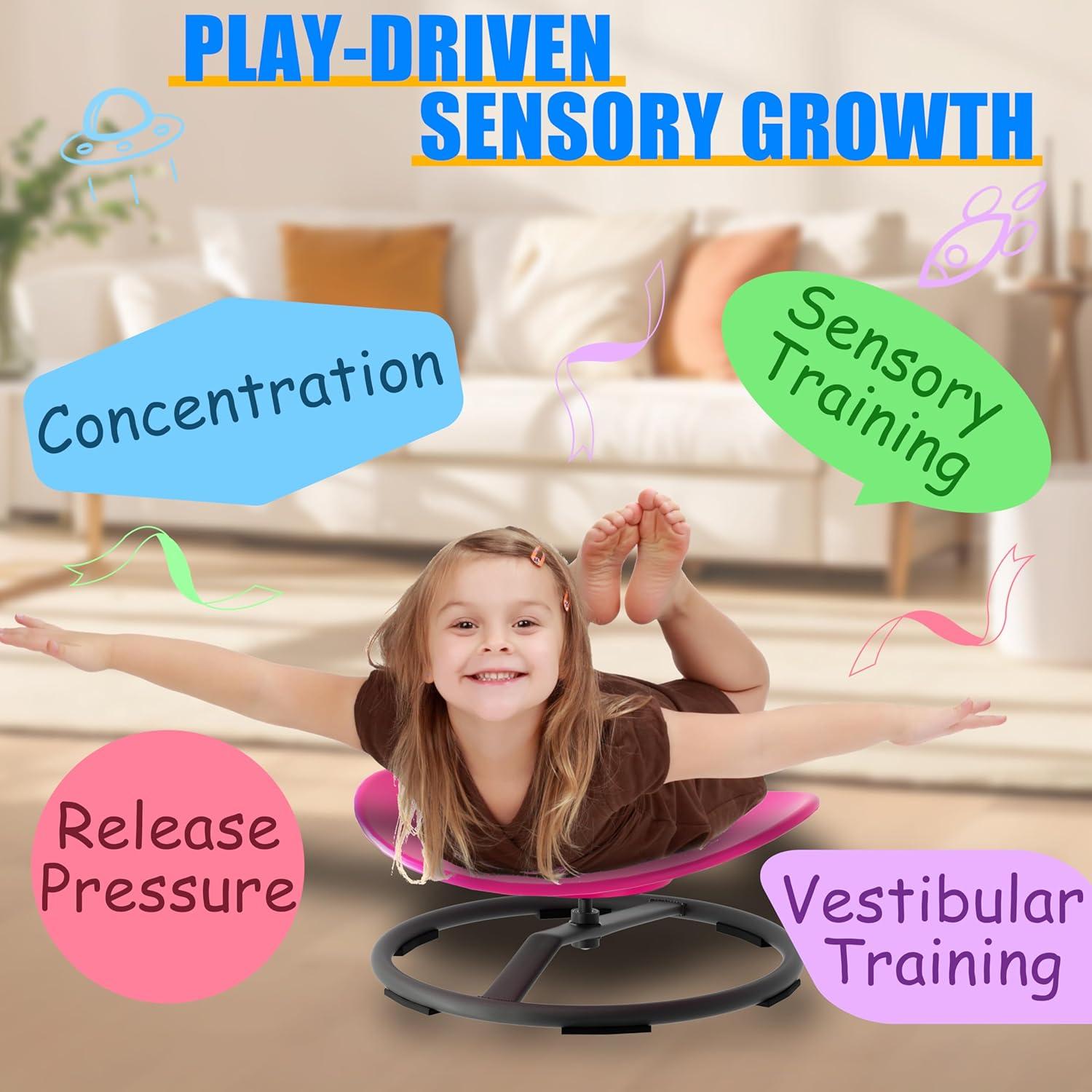 Silla Giratoria Sensorial CHICAURA Rosa para Niños 3+ Años