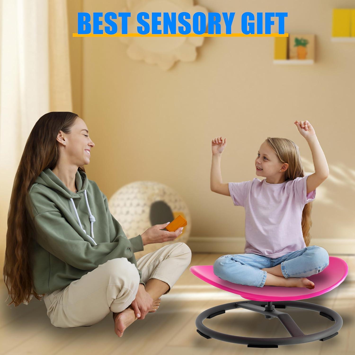 Silla Giratoria Sensorial CHICAURA Rosa para Niños 3+ Años