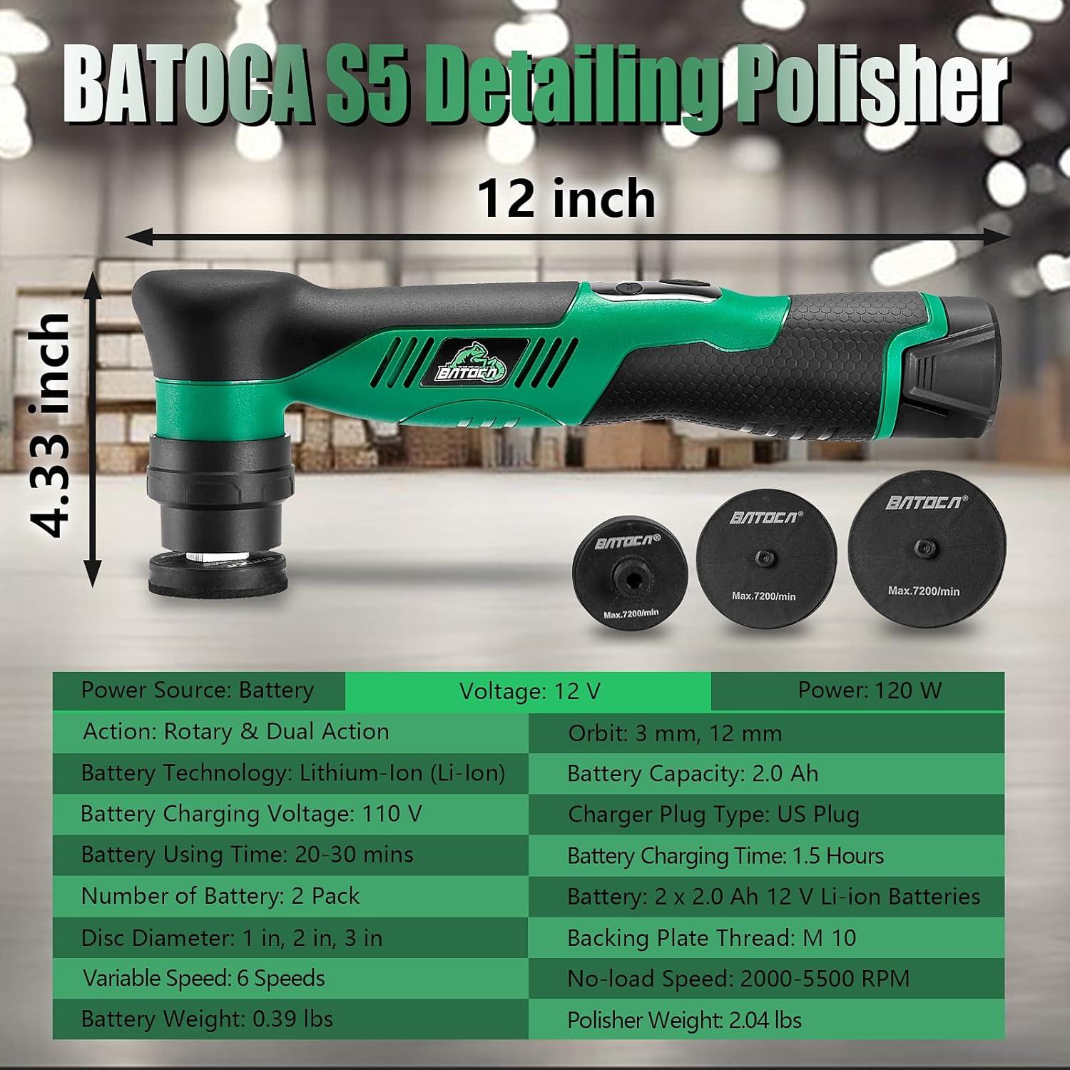 Pulidora Inalámbrica BATOCA S5 12V 6 Velocidades 2000-5500RPM