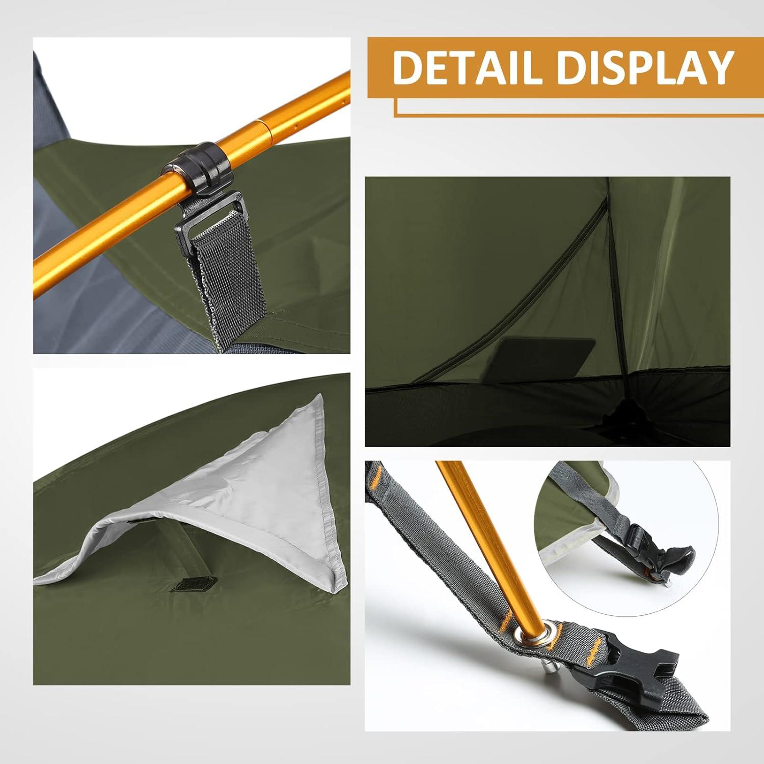 Tienda de Camping Bessport 2 Personas Impermeable Verde Oscuro