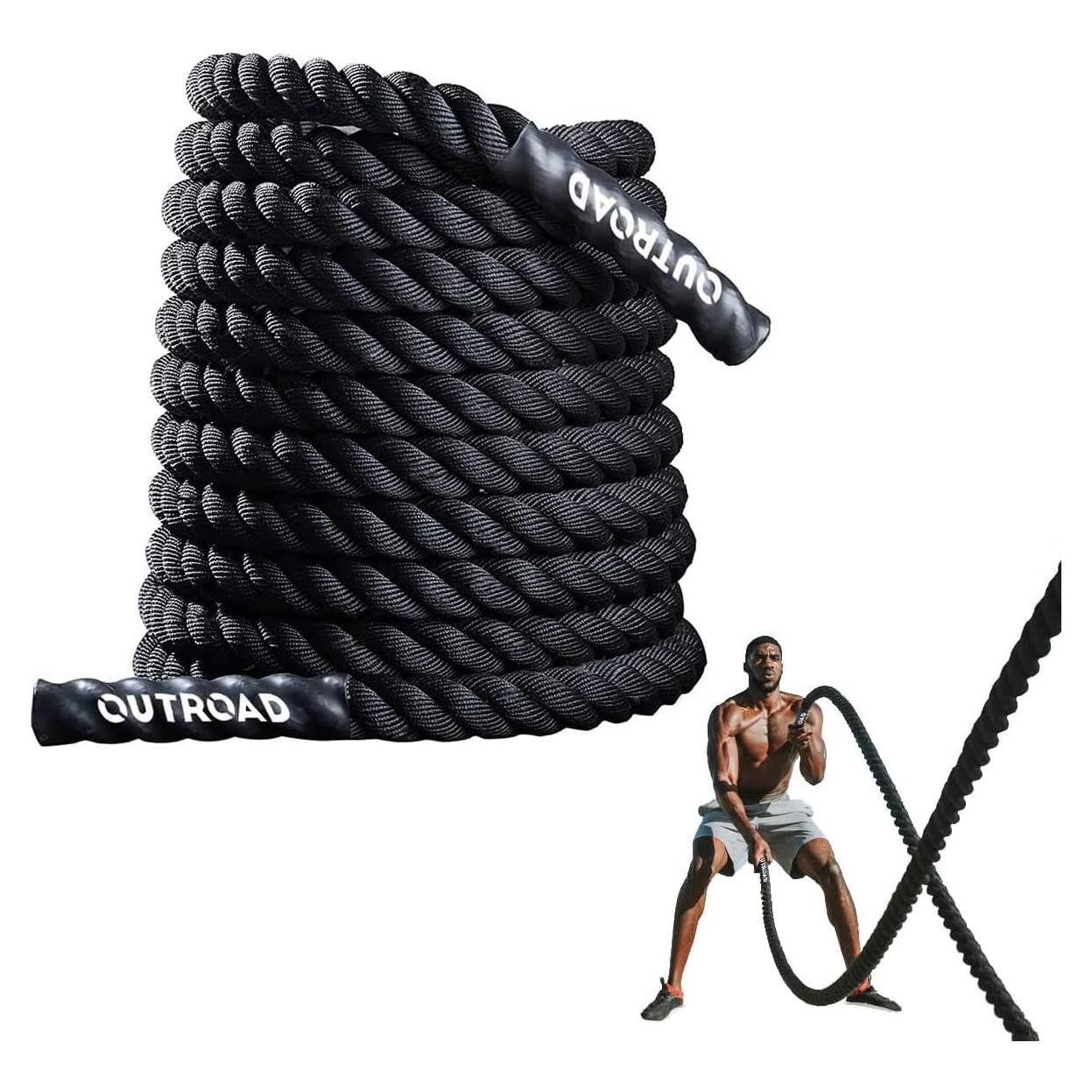 Cuerda de Batalla Max4out 3.81 cm x 9.14 m Poliester Negro