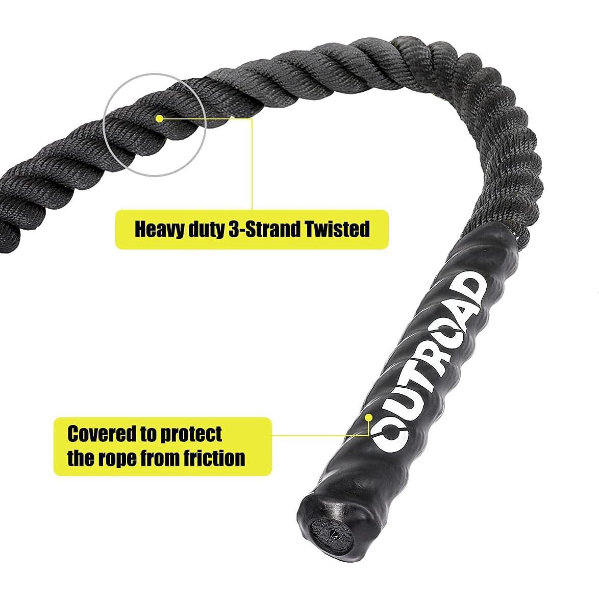 Cuerda de Batalla Max4out 3.81 cm x 9.14 m Poliester Negro