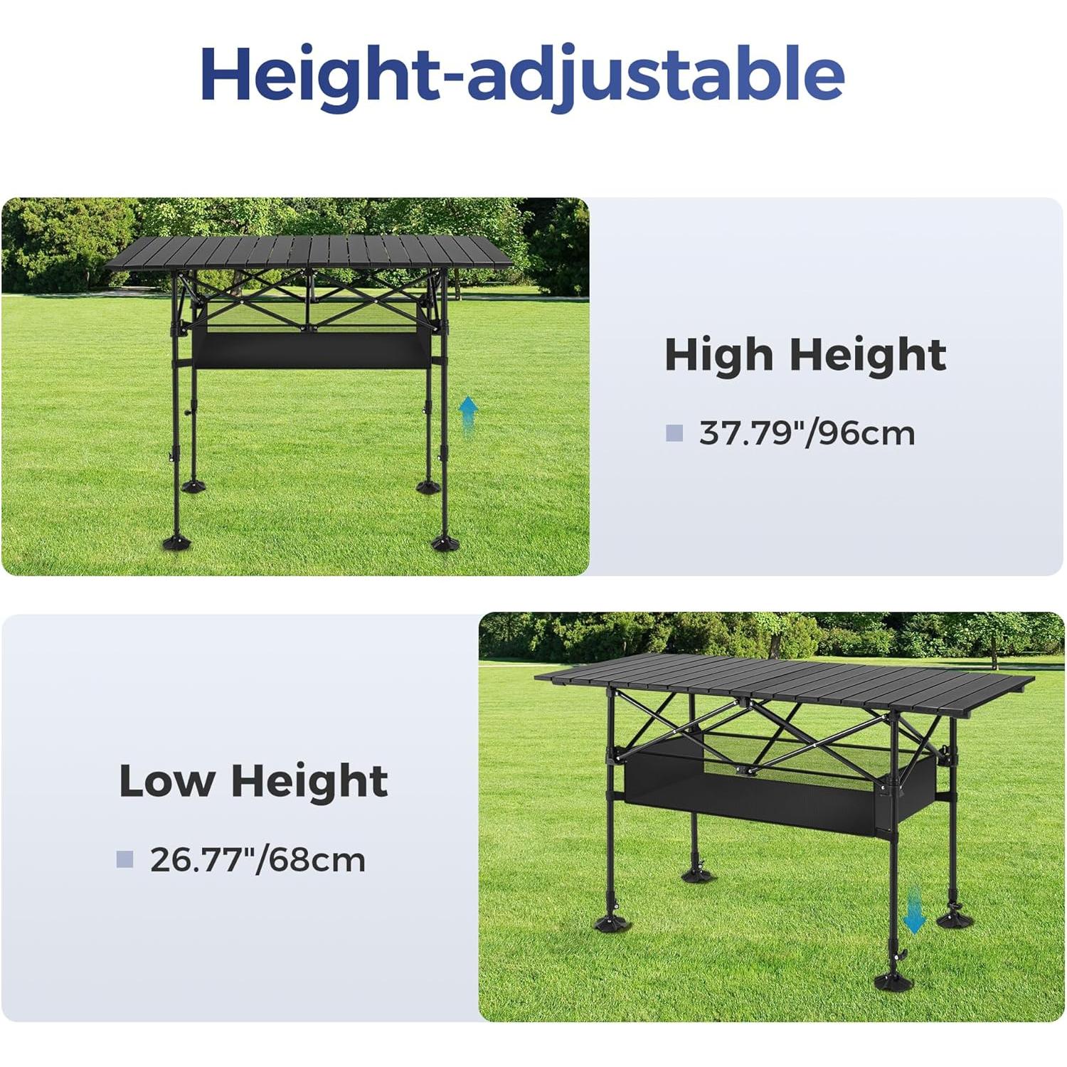 Mesa de Camping ALPHA CAMP Plegable Ajustable 5.6 kg