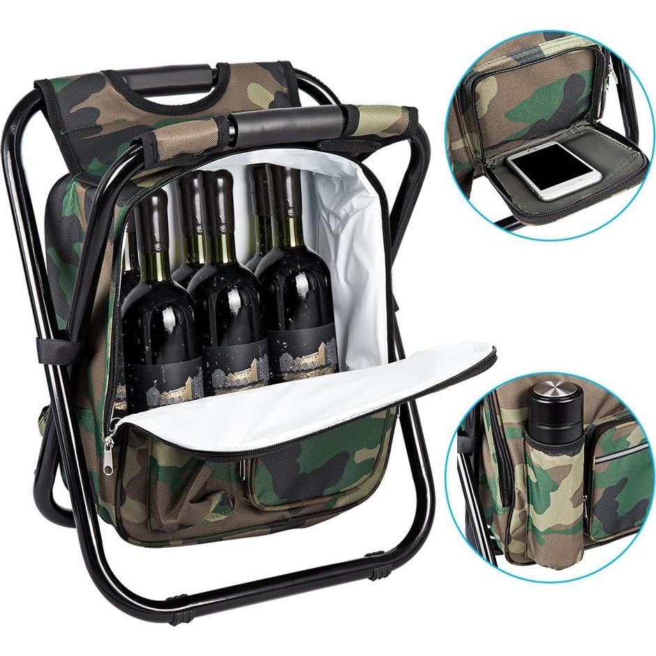 Mochila Enfriador Bright Star con Taburete Plegable 35x28x41cm