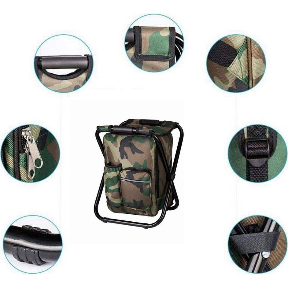 Mochila Enfriador Bright Star con Taburete Plegable 35x28x41cm