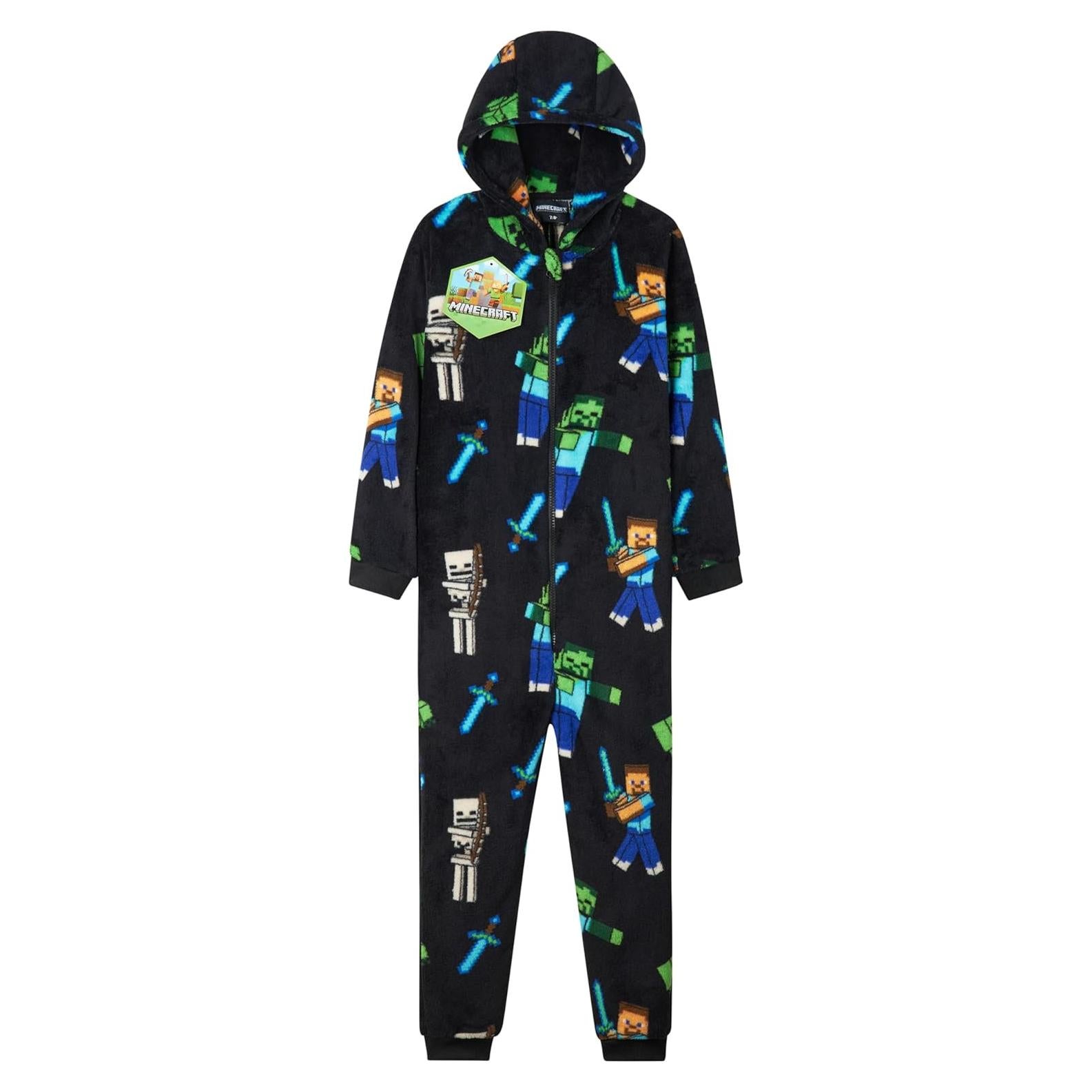 Pijama de una pieza Minecraft para niños - Forro polar cálido 5-6 años